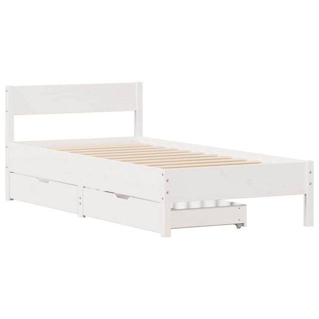 vidaXL Bett Massivholzbett ohne Matratze Weiß 90x200 cm Kiefernholz günstig online kaufen