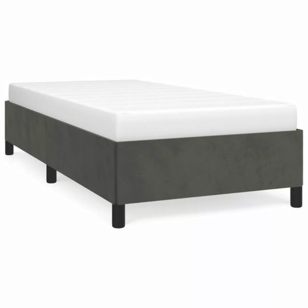 furnicato Bett Bettgestell Dunkelgrau 100x200 cm Samt günstig online kaufen