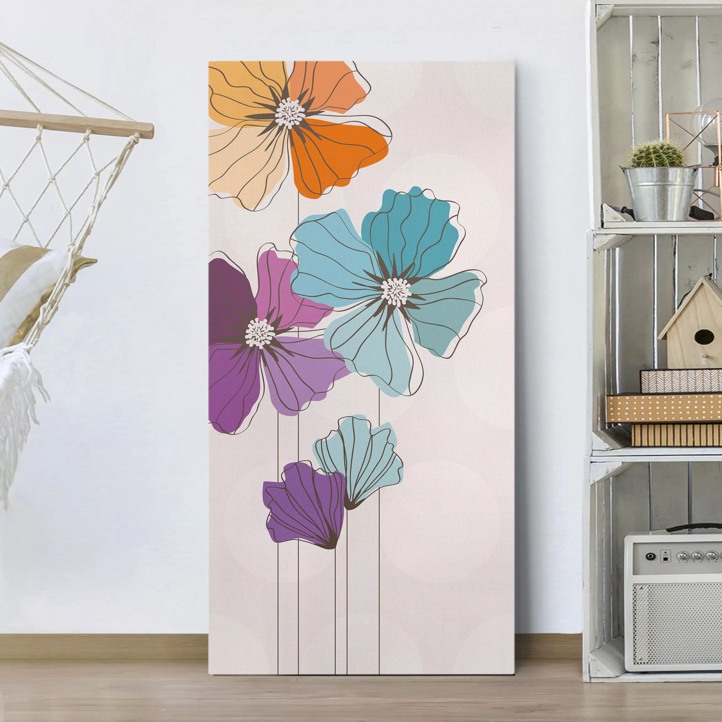 Leinwandbild Blumen - Hochformat Mohn in Pastell günstig online kaufen