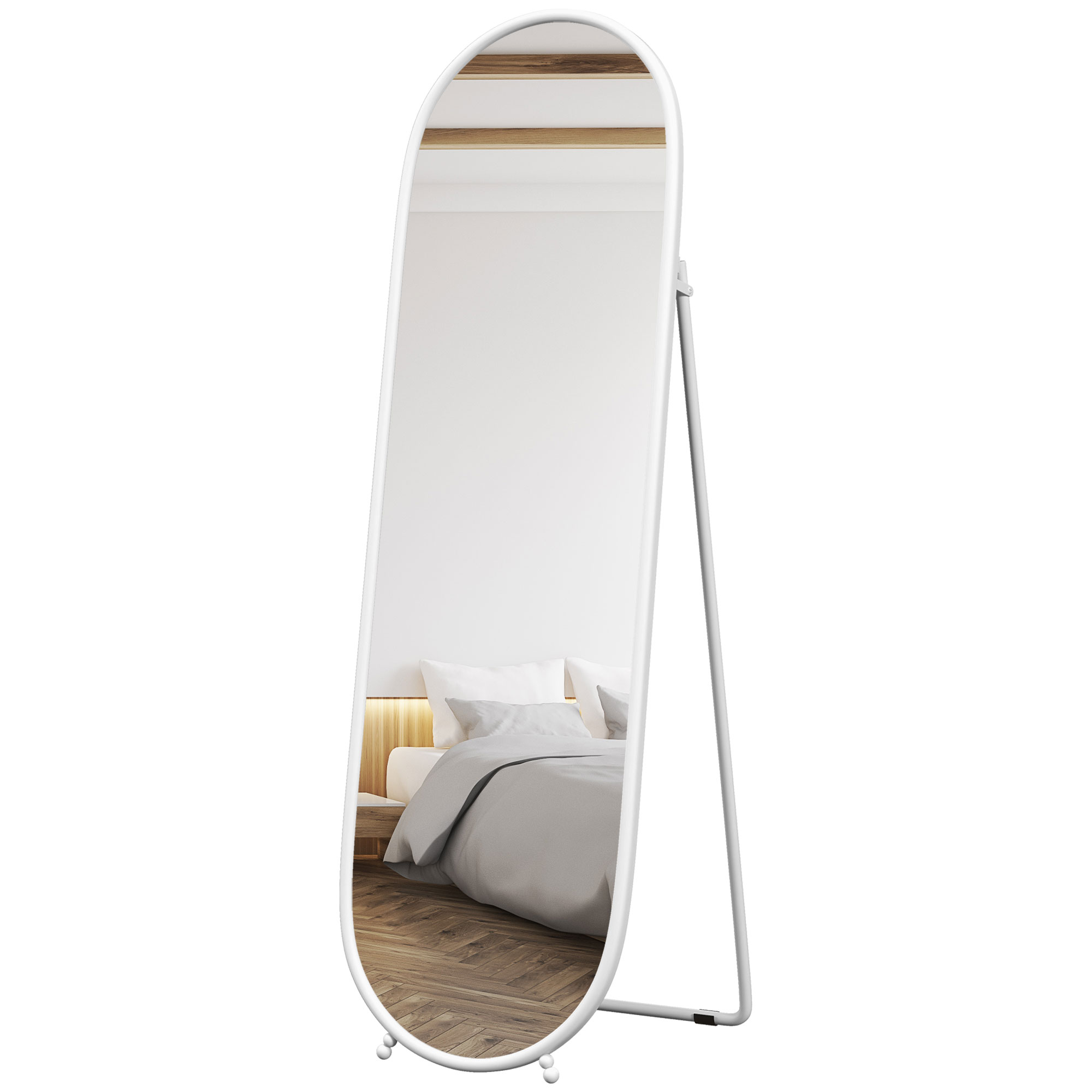 HOMCOM Ganzkörperspiegel, 160 x 40 cm Wandspiegel mit Ständer, Metallrahmen günstig online kaufen