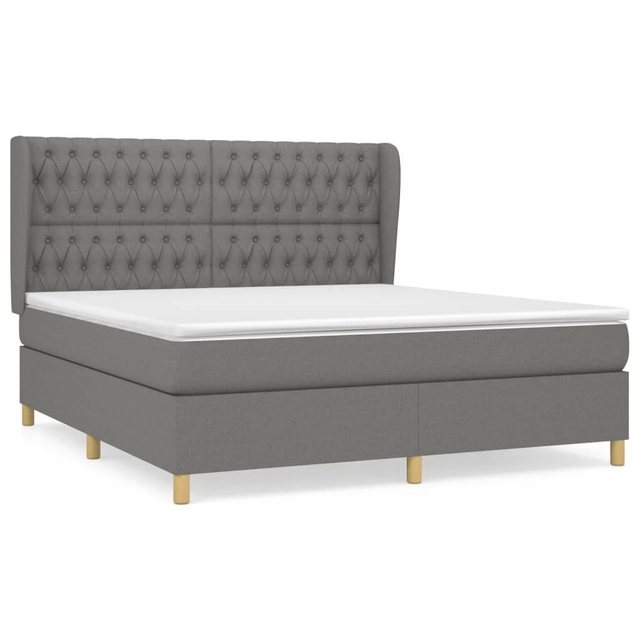 vidaXL Boxspringbett Boxspringbett mit Matratze Dunkelgrau 180x200 cm Stoff günstig online kaufen