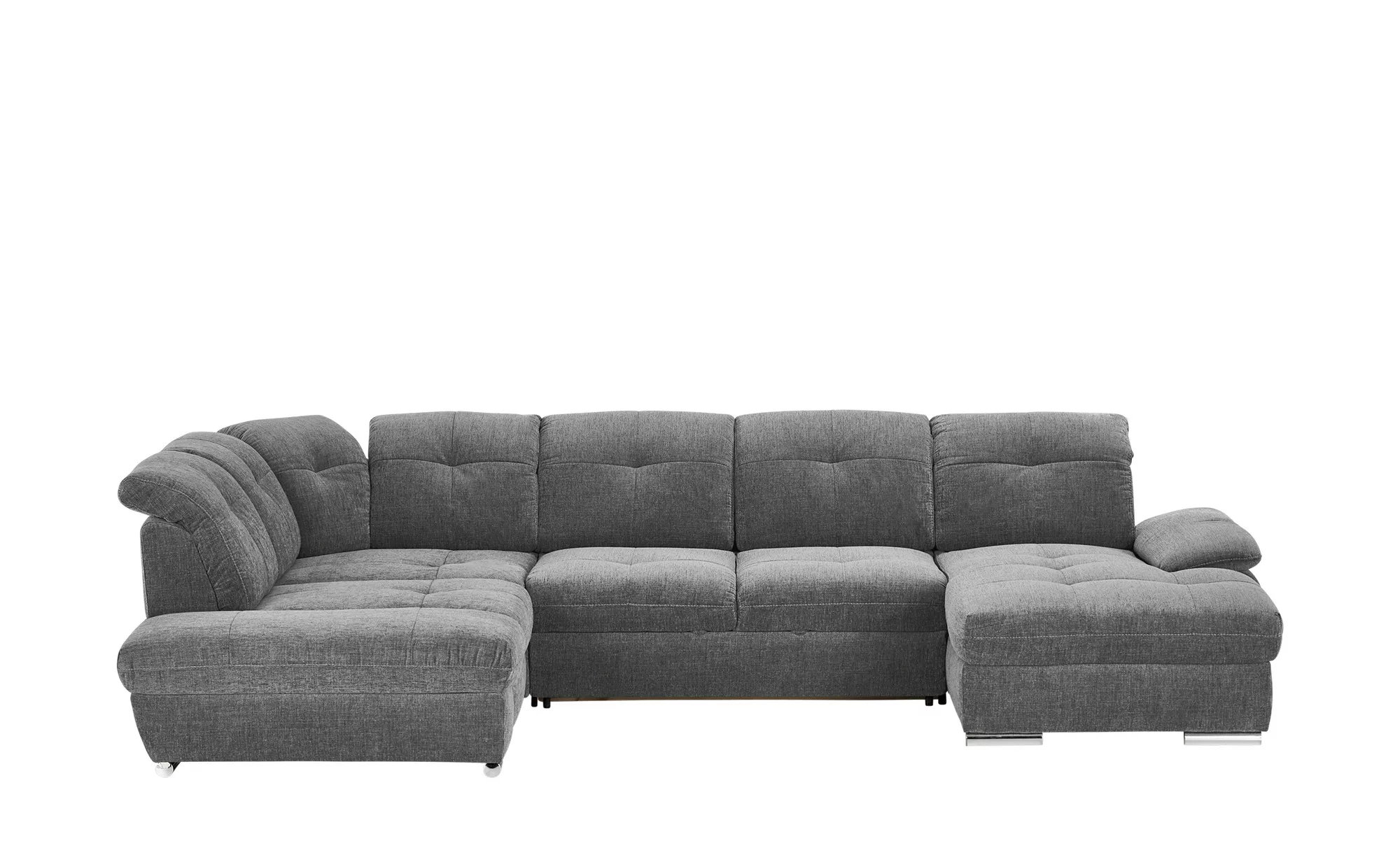 Wohnlandschaft - grau - 377 cm - 197 cm - Polstermöbel > Sofas > Wohnlandsc günstig online kaufen