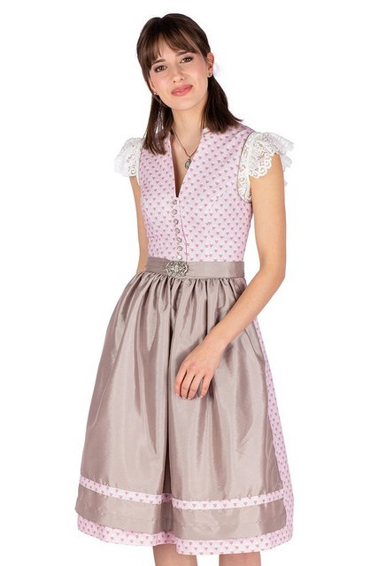 Alpenwahnsinn Dirndl Midi Dirndl 2tlg. - LEYLA - rosé/helltaupe günstig online kaufen