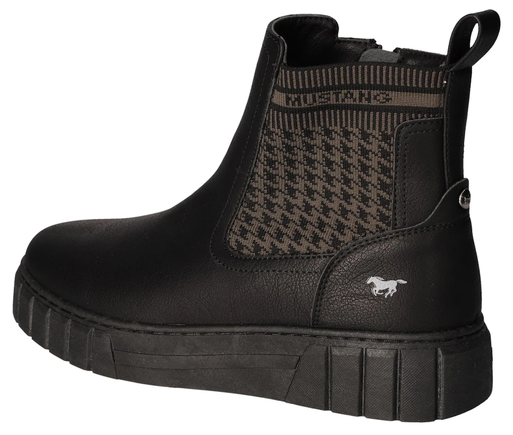 Mustang Shoes Plateaustiefelette, Reißverschluss-Stiefelette mit elastische günstig online kaufen