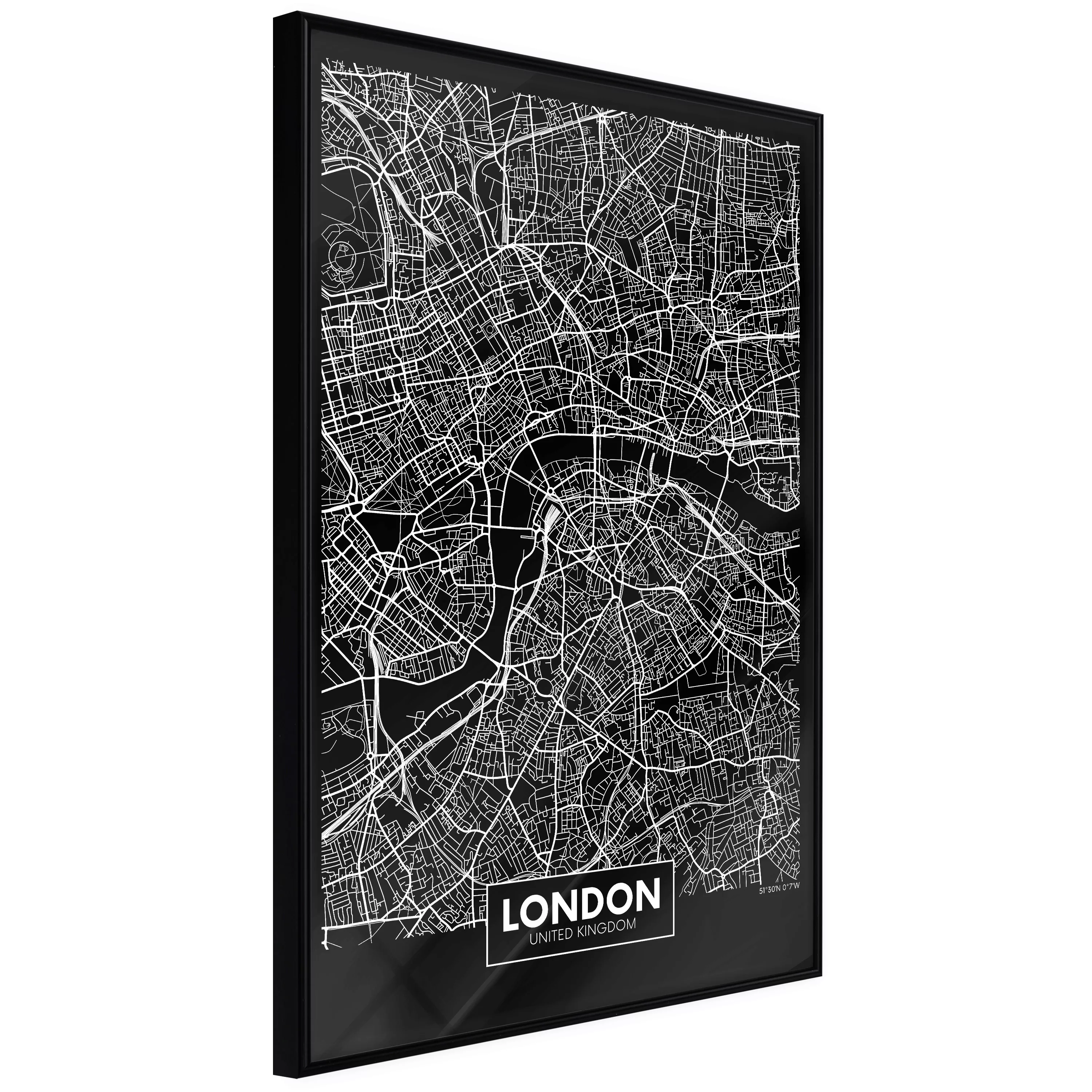 Poster - City Map: London (dark) günstig online kaufen