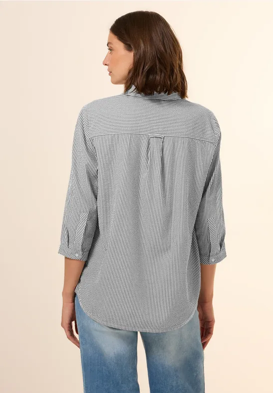 Gestreifte Seersucker Bluse günstig online kaufen