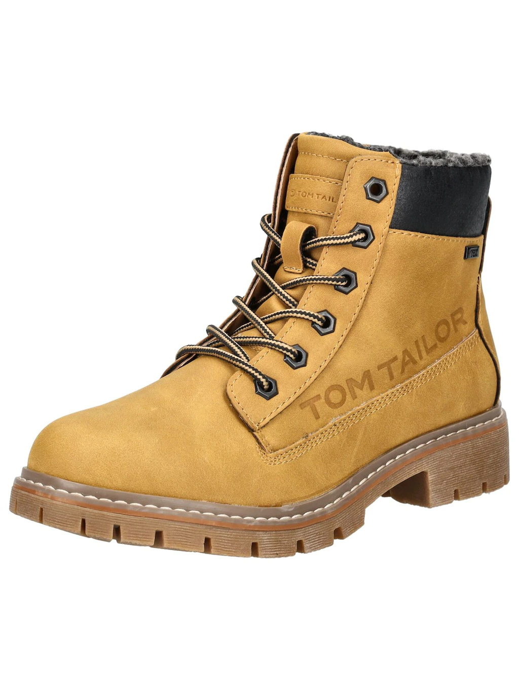 TOM TAILOR Schnürstiefelette "Tom Tailor Stiefelette Lederimitat/Textil" günstig online kaufen