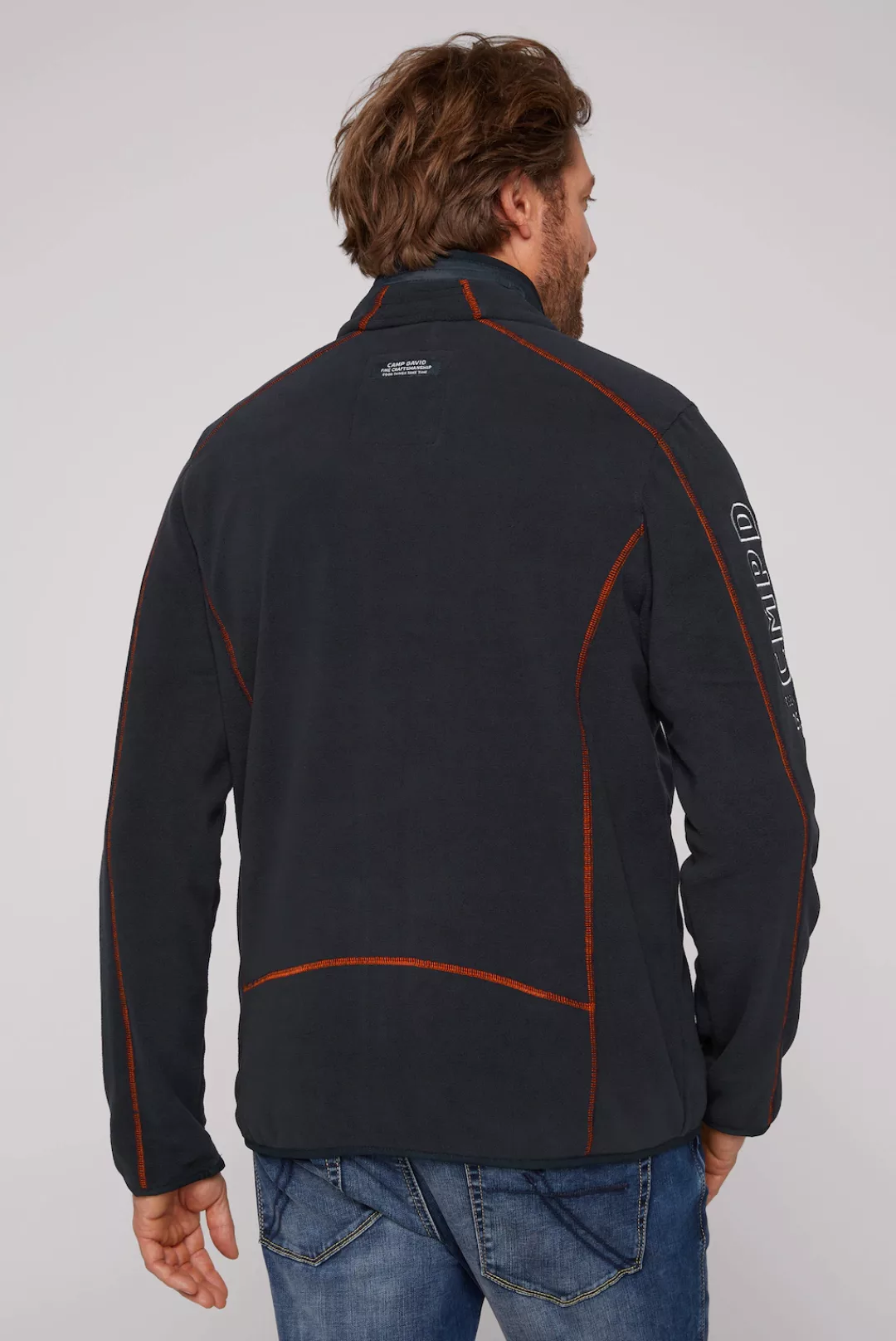 CAMP DAVID Fleecepullover mit Logostickereien günstig online kaufen