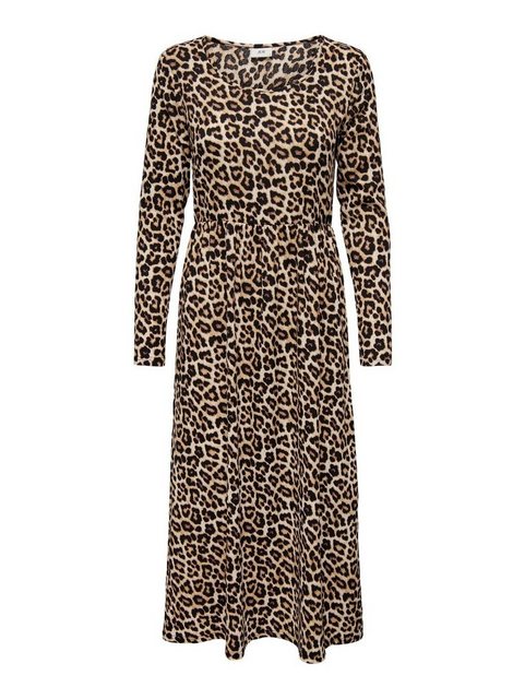JACQUELINE de YONG Shirtkleid Langes Langarm Kleid Animal Print Midi Dress günstig online kaufen