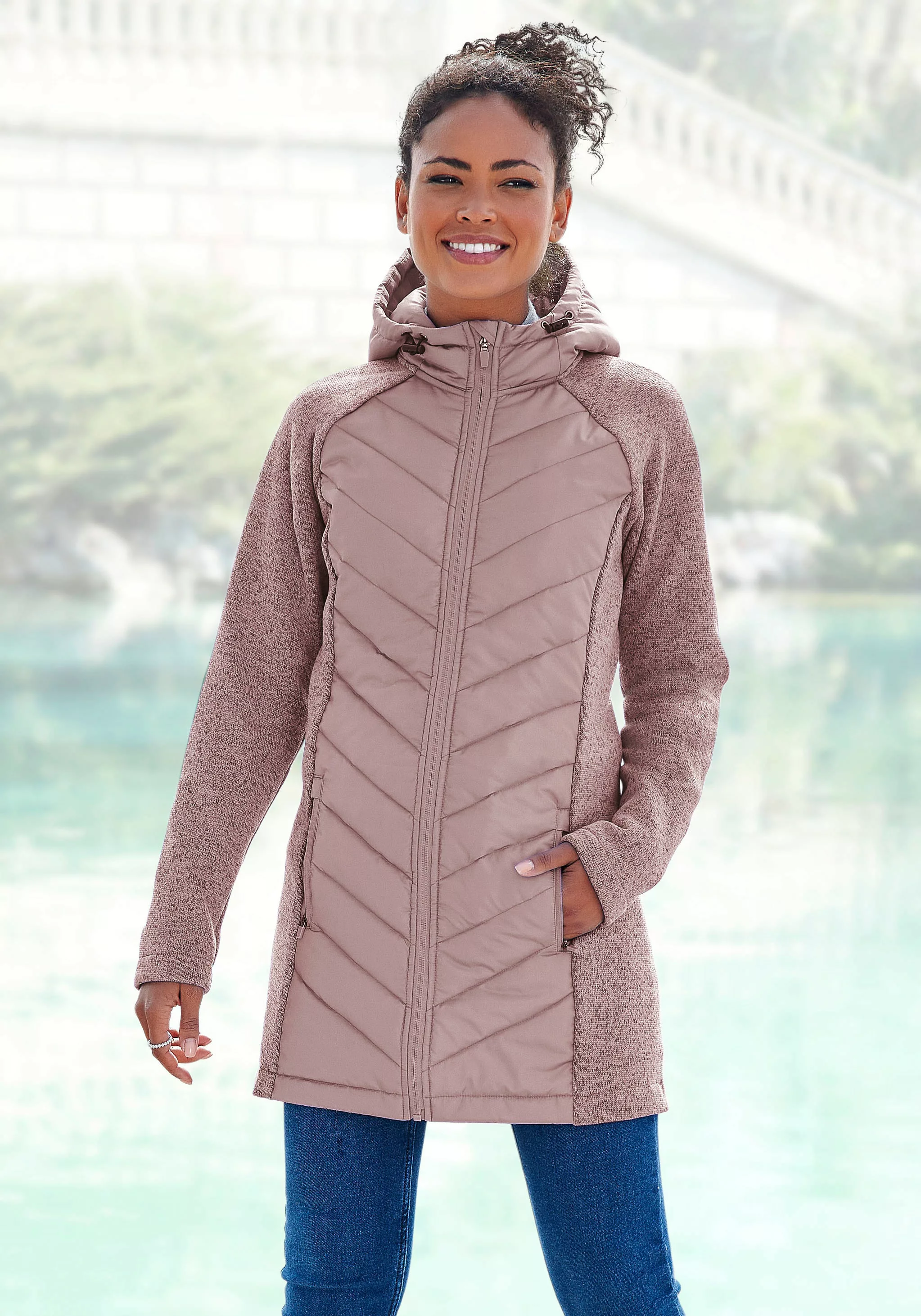 Vivance Steppjacke mit Strickfleece-Ärmeln günstig online kaufen