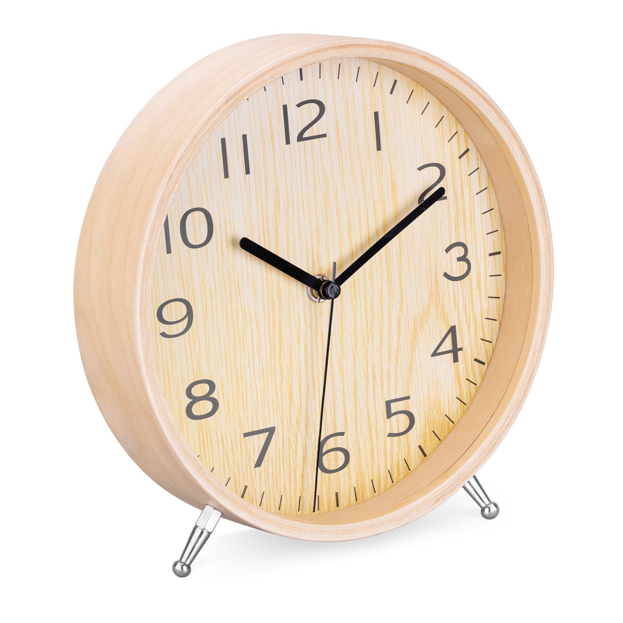Navaris Tischuhr Analog Holz Tischuhr rund günstig online kaufen