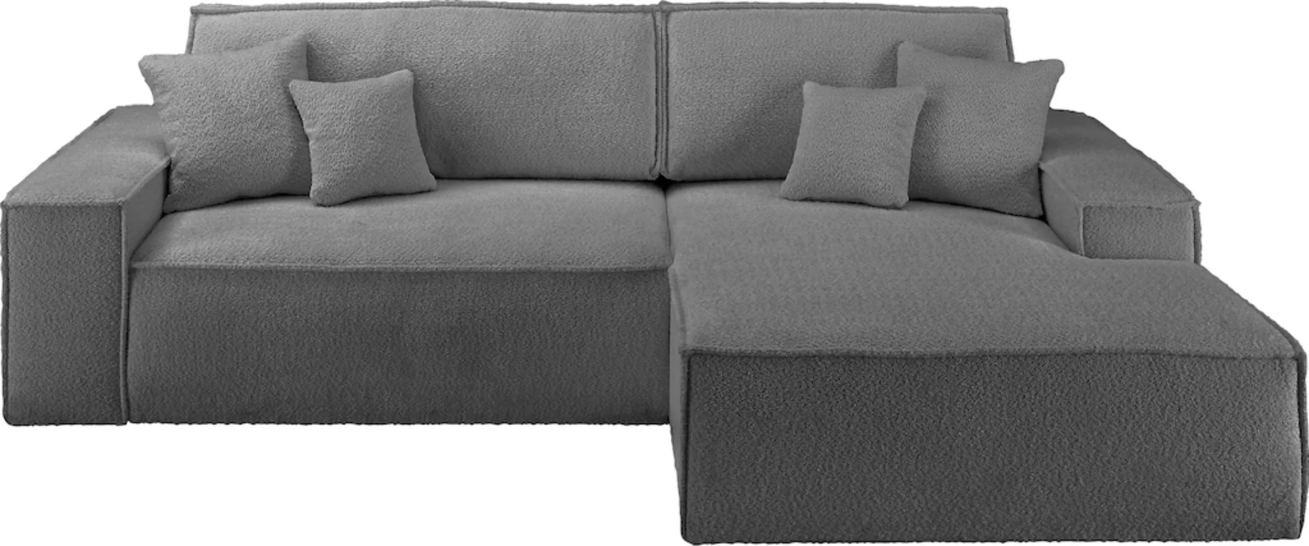 andas Ecksofa "Finnley Schlafsofa 267 cm in Bouclé u. Struktur fein, L-Form günstig online kaufen