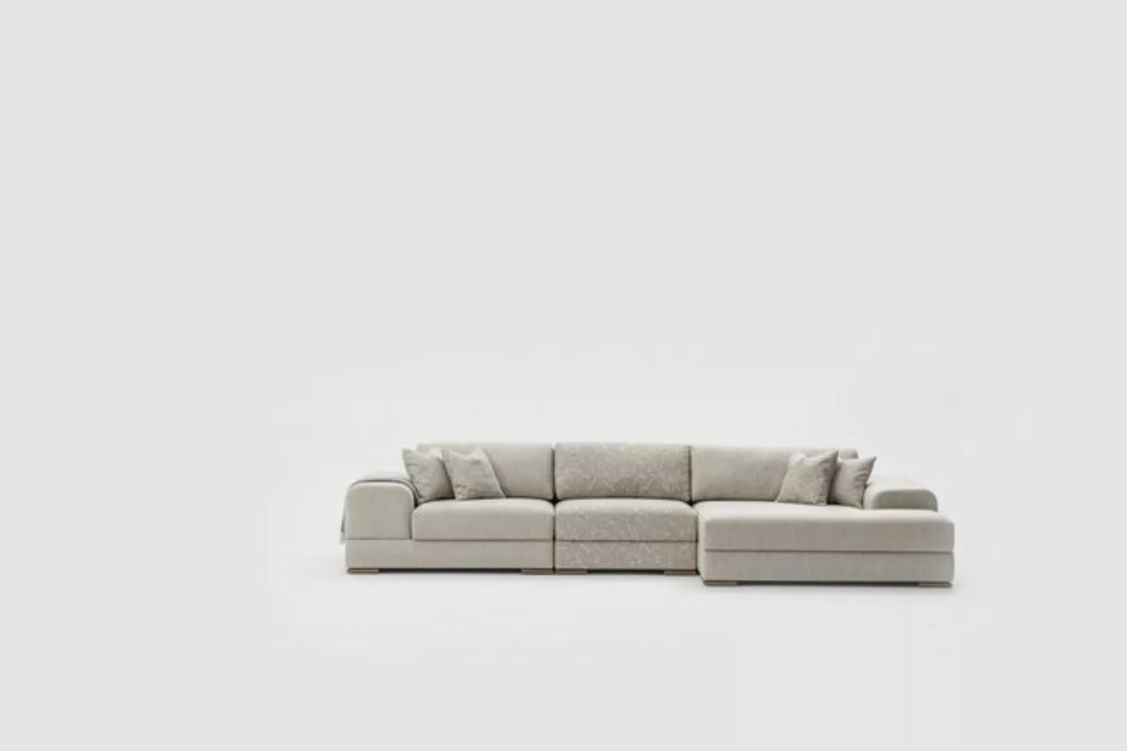 Xlmoebel Ecksofa Luxuriöse graue Wohnlandschaft in L-Form mit modernem Desi günstig online kaufen