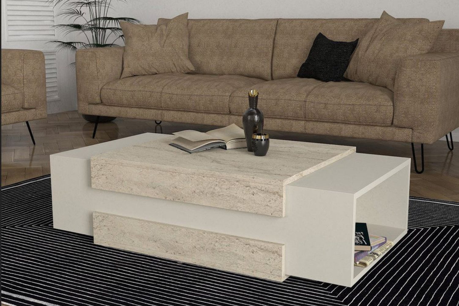 ibonto Couchtisch Stilvolles Wohnaccessoire in Granitoptik günstig online kaufen