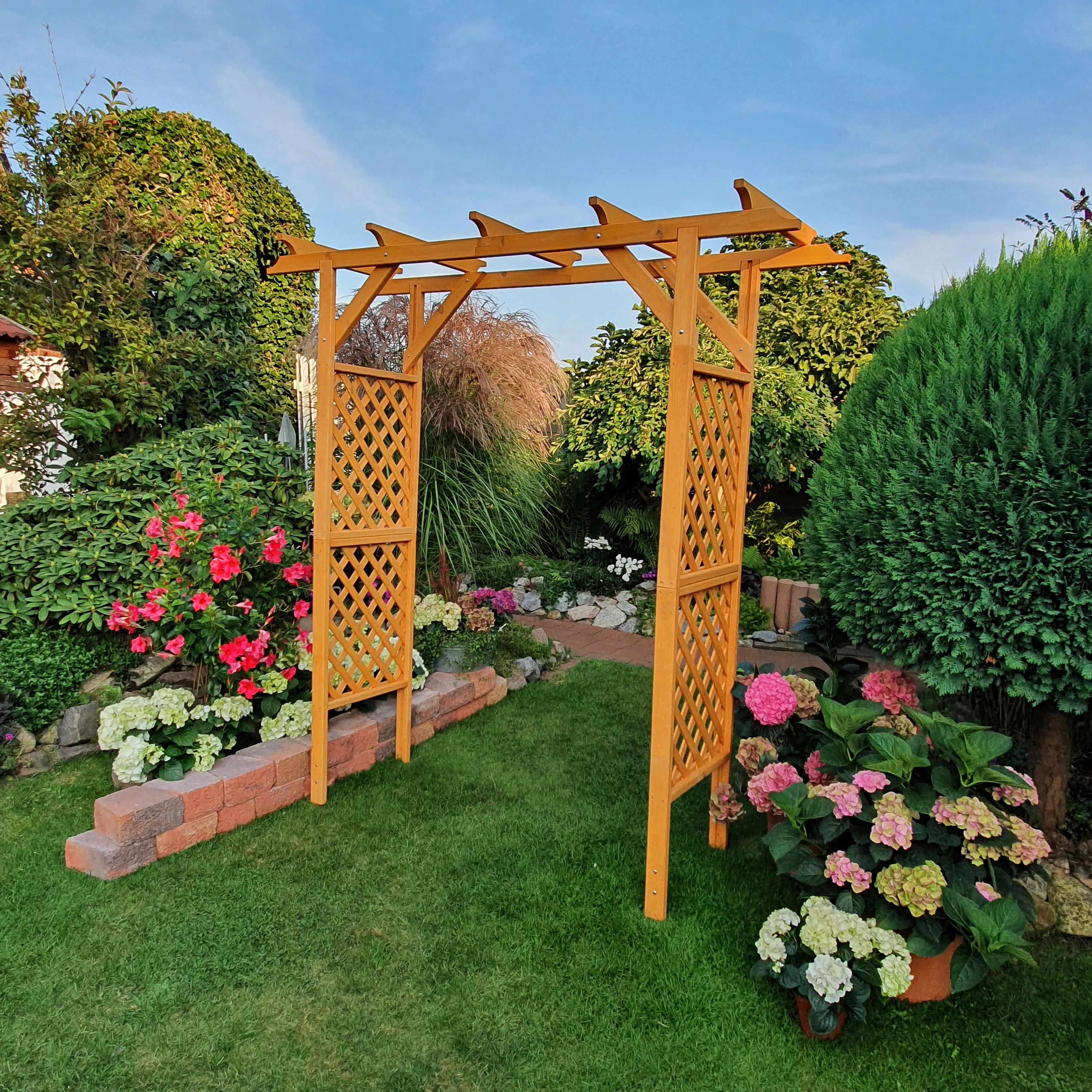 Promadino Pergola Bamberg massive Kiefer (BxTxH) 200 cm x 51 cm x 208 cm günstig online kaufen