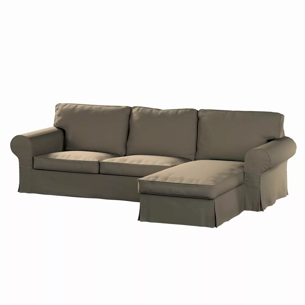 Bezug für Ektorp 2-Sitzer Sofa mit Recamiere, mokka, Ektorp 2-Sitzer Sofabe günstig online kaufen