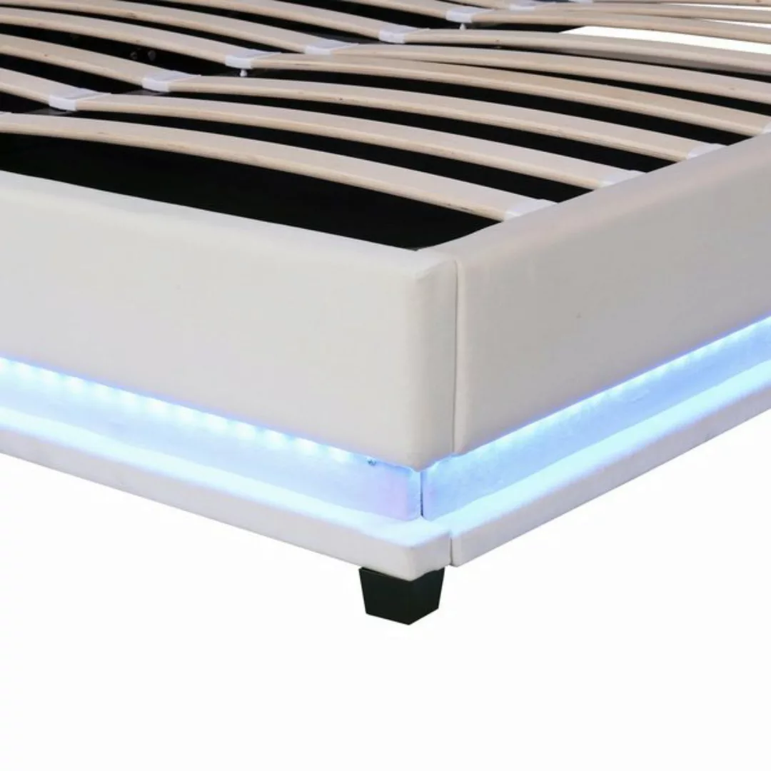 REDOM Polsterbett Doppelbett mit LED in diversen Farben (Stauraumbett mit H günstig online kaufen