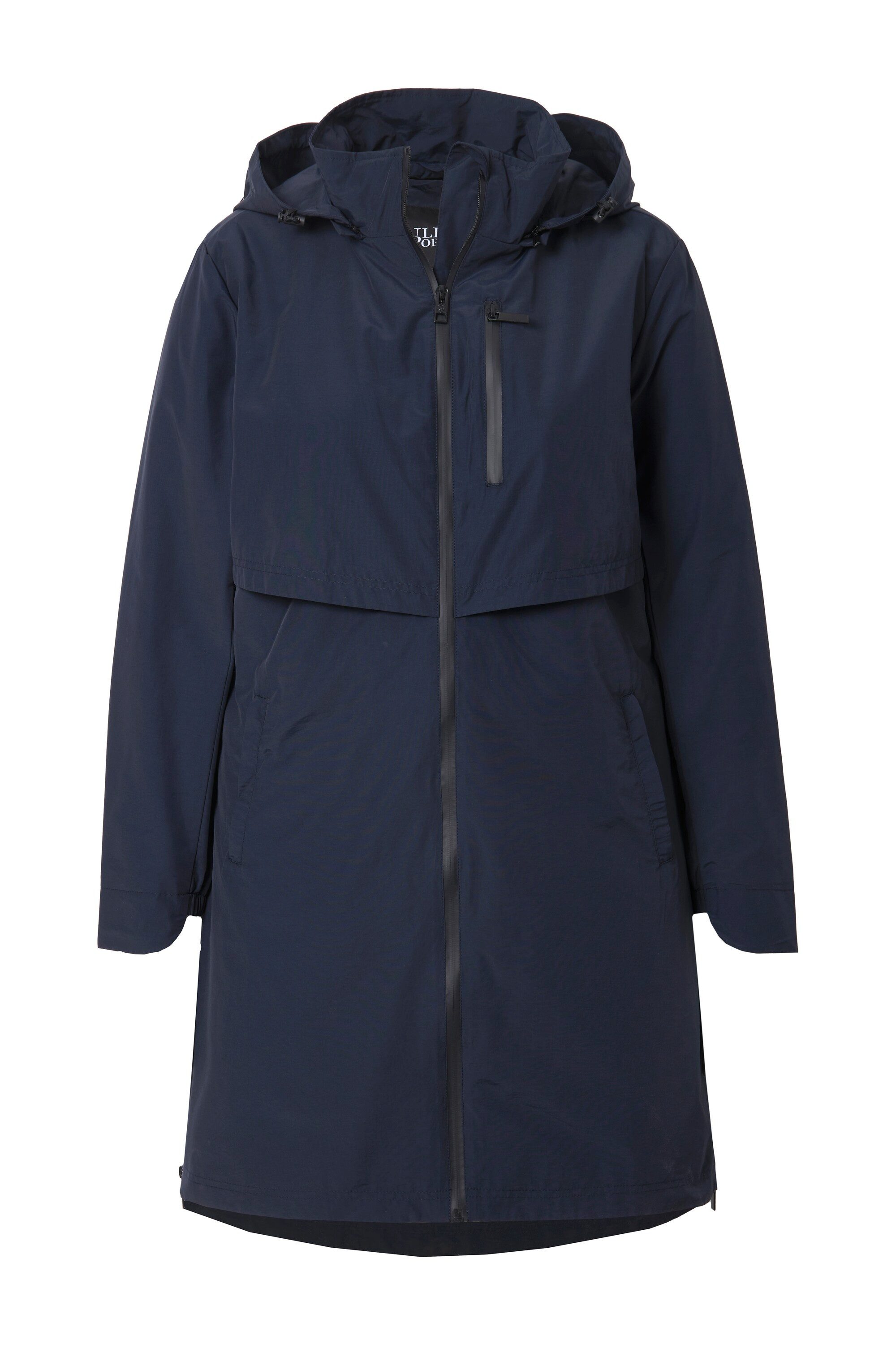 Ulla Popken Funktionsjacke Parka Zipper-Seitenschlitze Kapuze günstig online kaufen