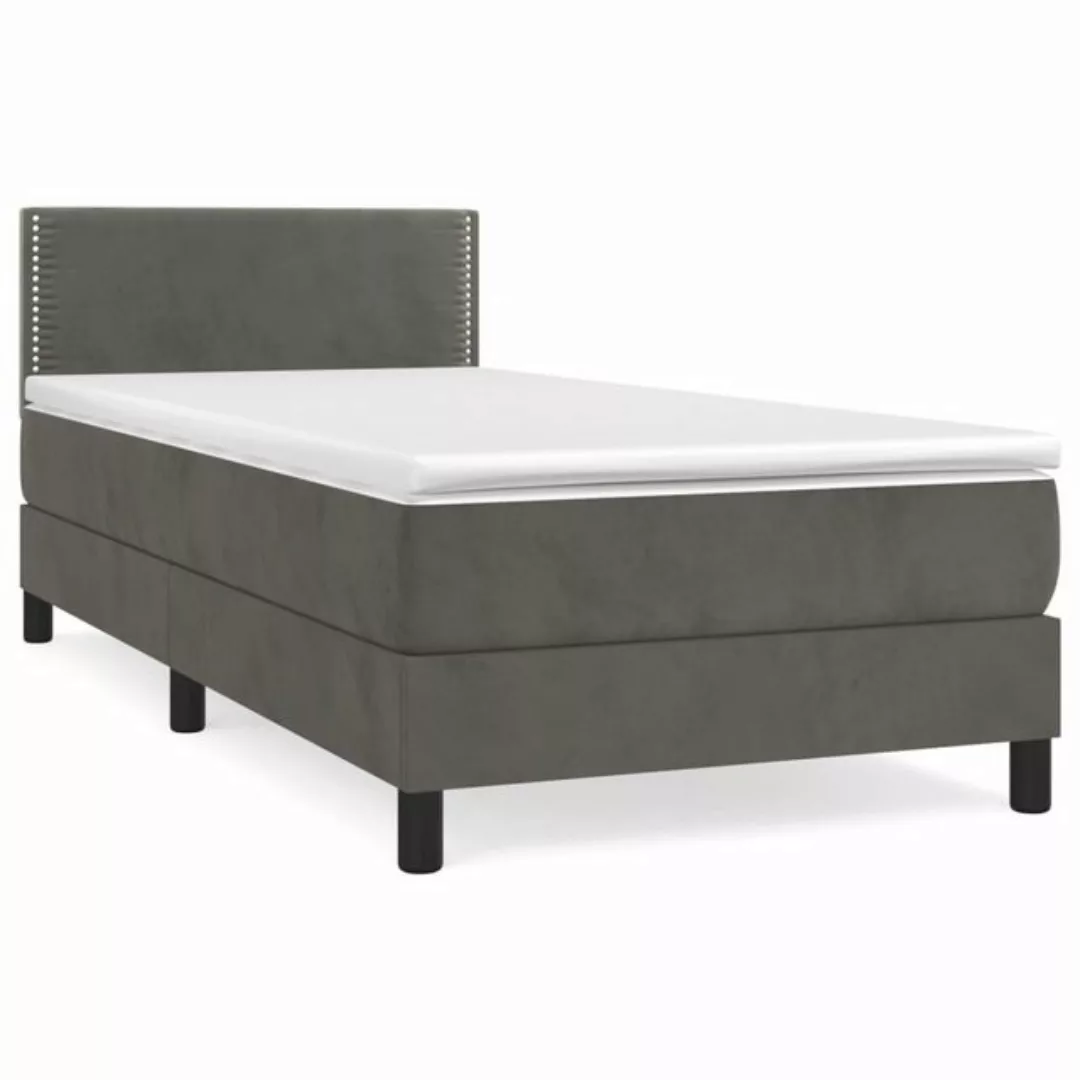 Vidaxl Boxspringbett Mit Matratze Dunkelgrau 80x200 Cm Samt günstig online kaufen