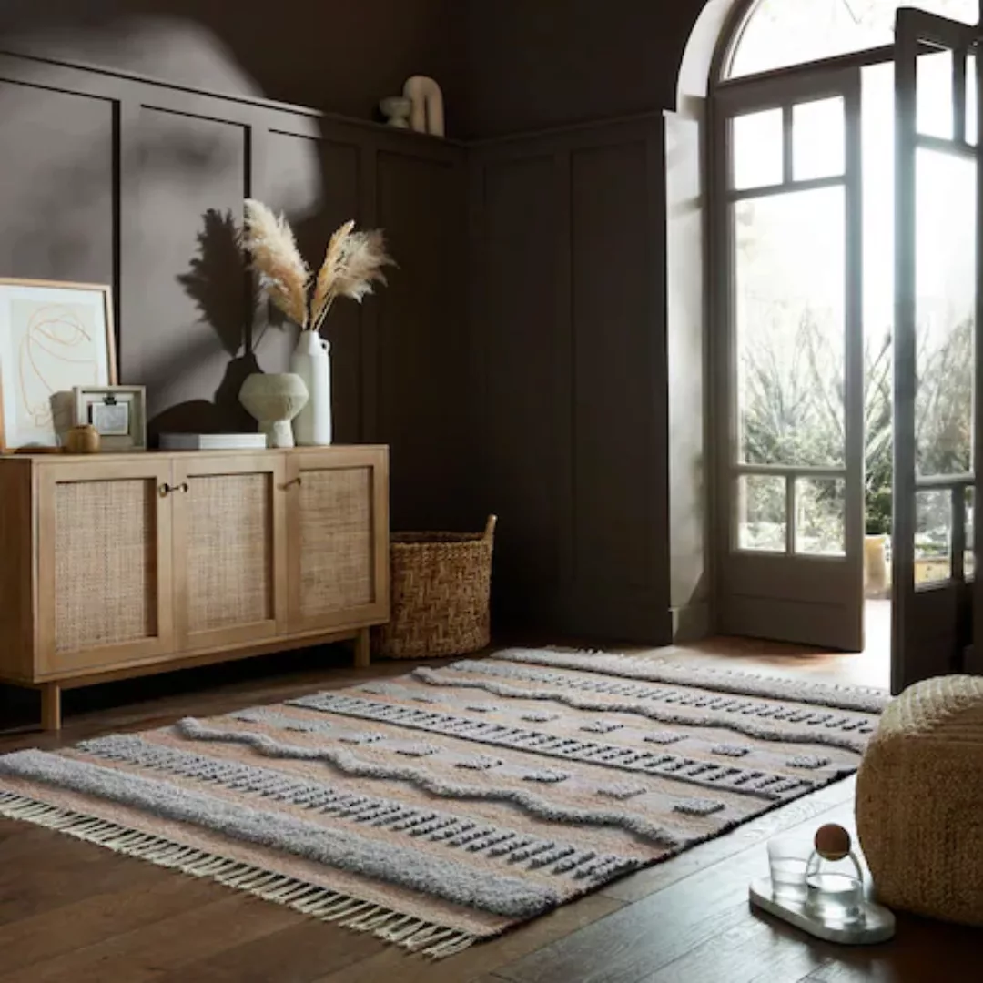 FLAIR RUGS Teppich »Medina«, rechteckig, Boho-Look, aus Naturfasern wie Wol günstig online kaufen