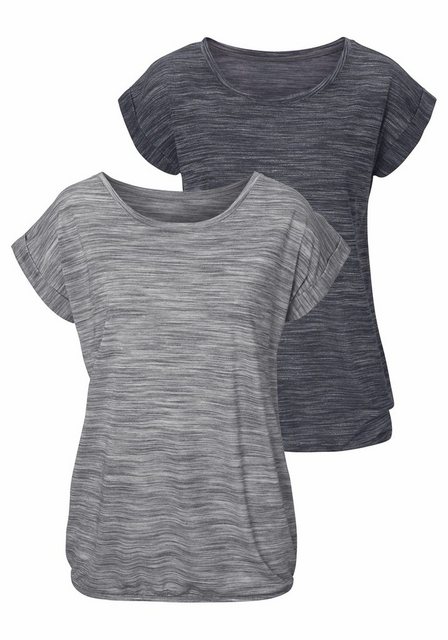 Beachtime T-Shirt (2er-Pack) mit farbigem Struktureffekt günstig online kaufen