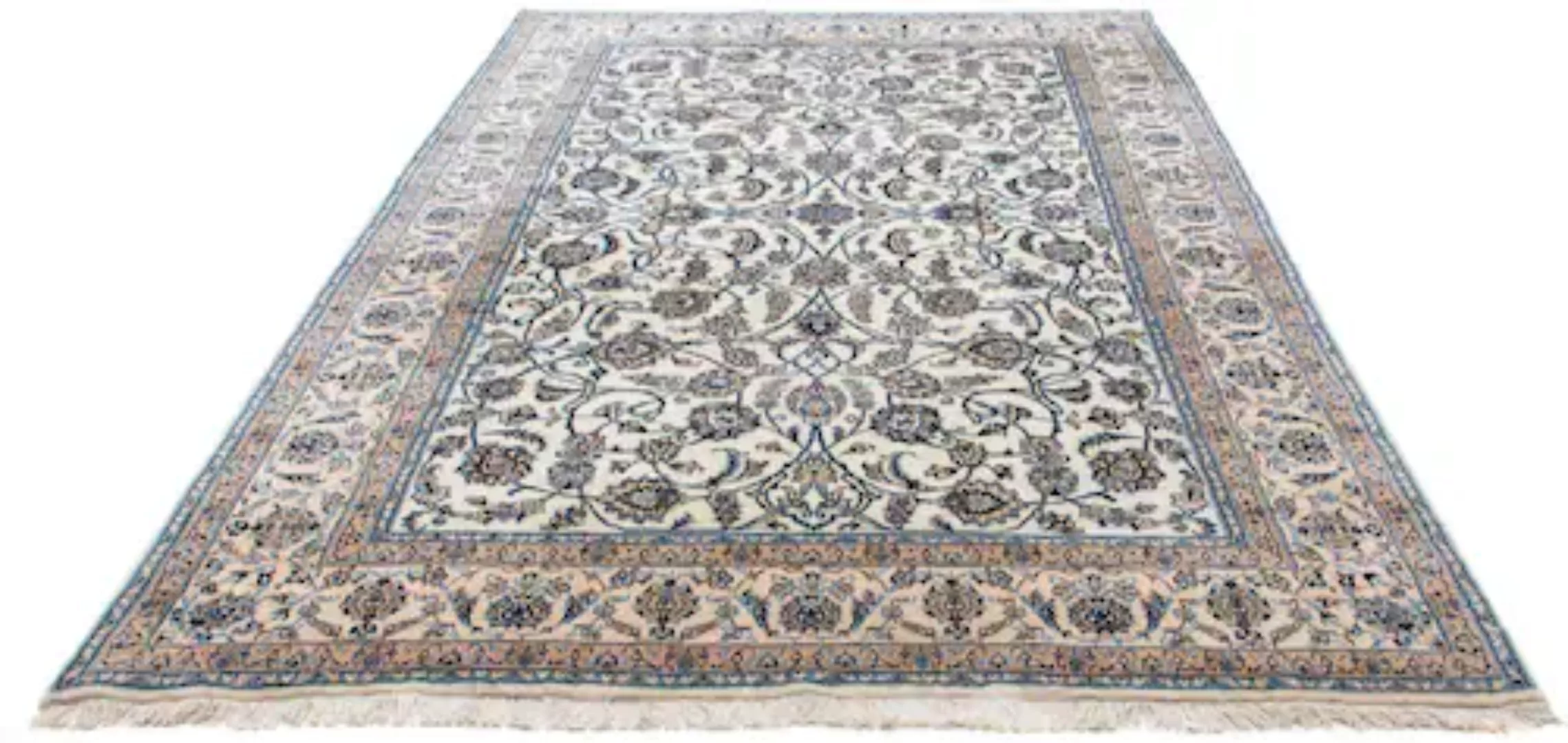 morgenland Wollteppich »Nain 9la Blumenmuster Beige 293 x 195 cm«, rechteck günstig online kaufen