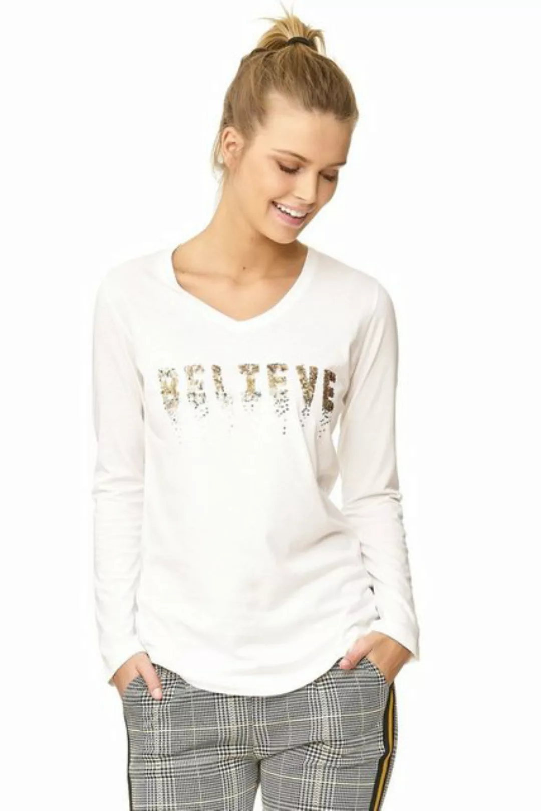 Decay Langarmshirt "Believe", mit Paillettenaufdruck günstig online kaufen