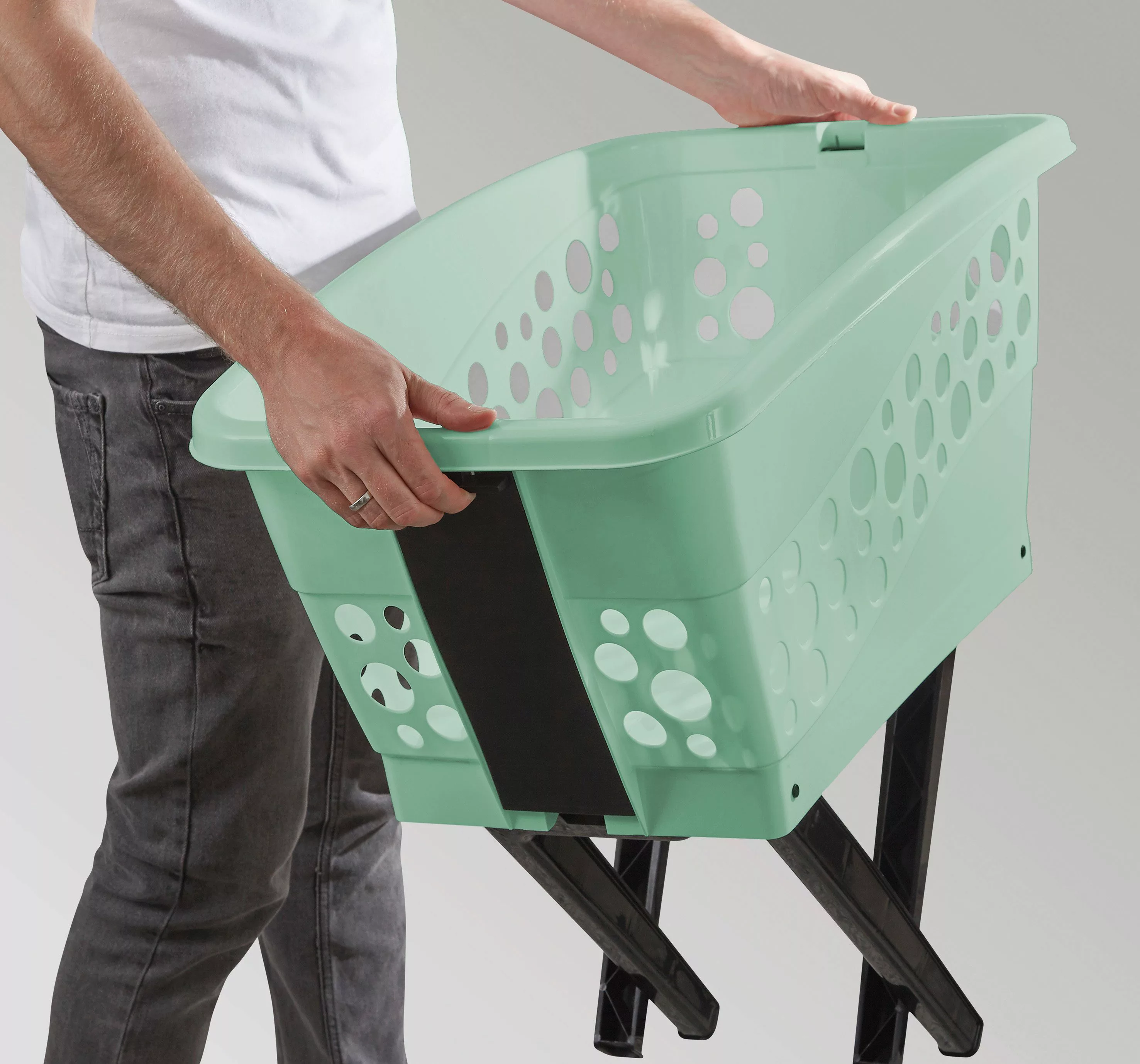 Gardissimo Wäschekorb Wäschewanne mit Beinen mint günstig online kaufen