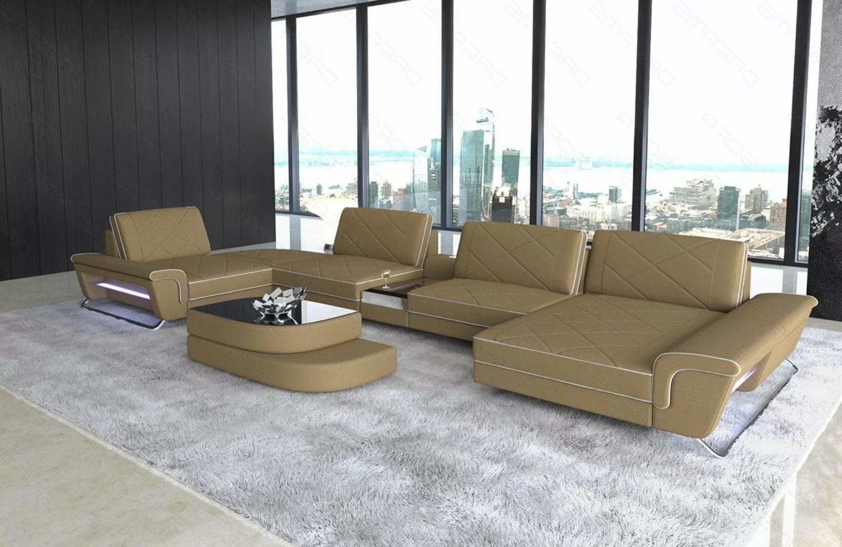 Sofa Dreams Wohnlandschaft Stoffsofa Couch Polstersofa Stoff Bari U Form Po günstig online kaufen