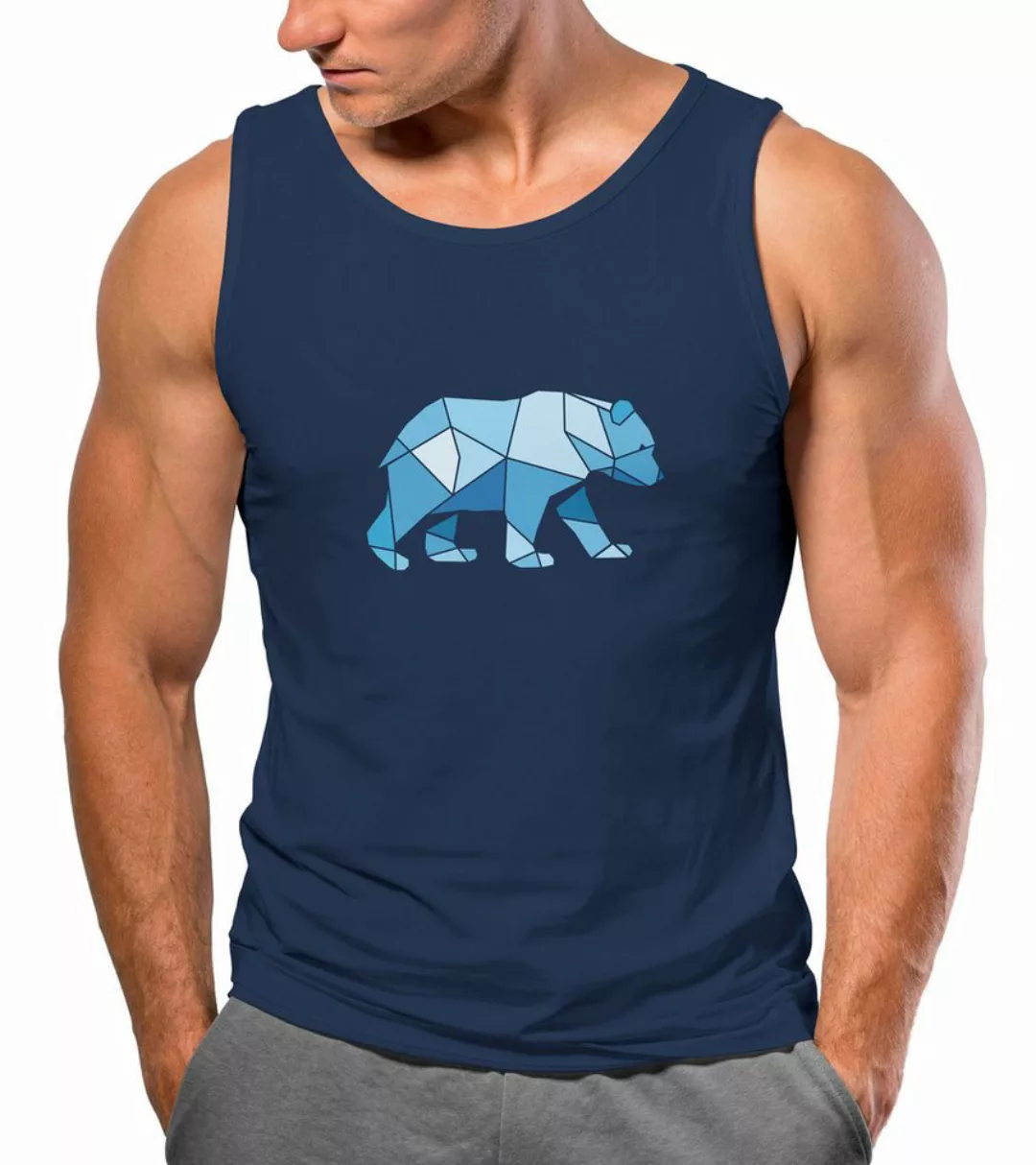 Neverless Tanktop Herren Tank-Top Polygon Grafik Bär Outdoor Fashion Tiermo günstig online kaufen