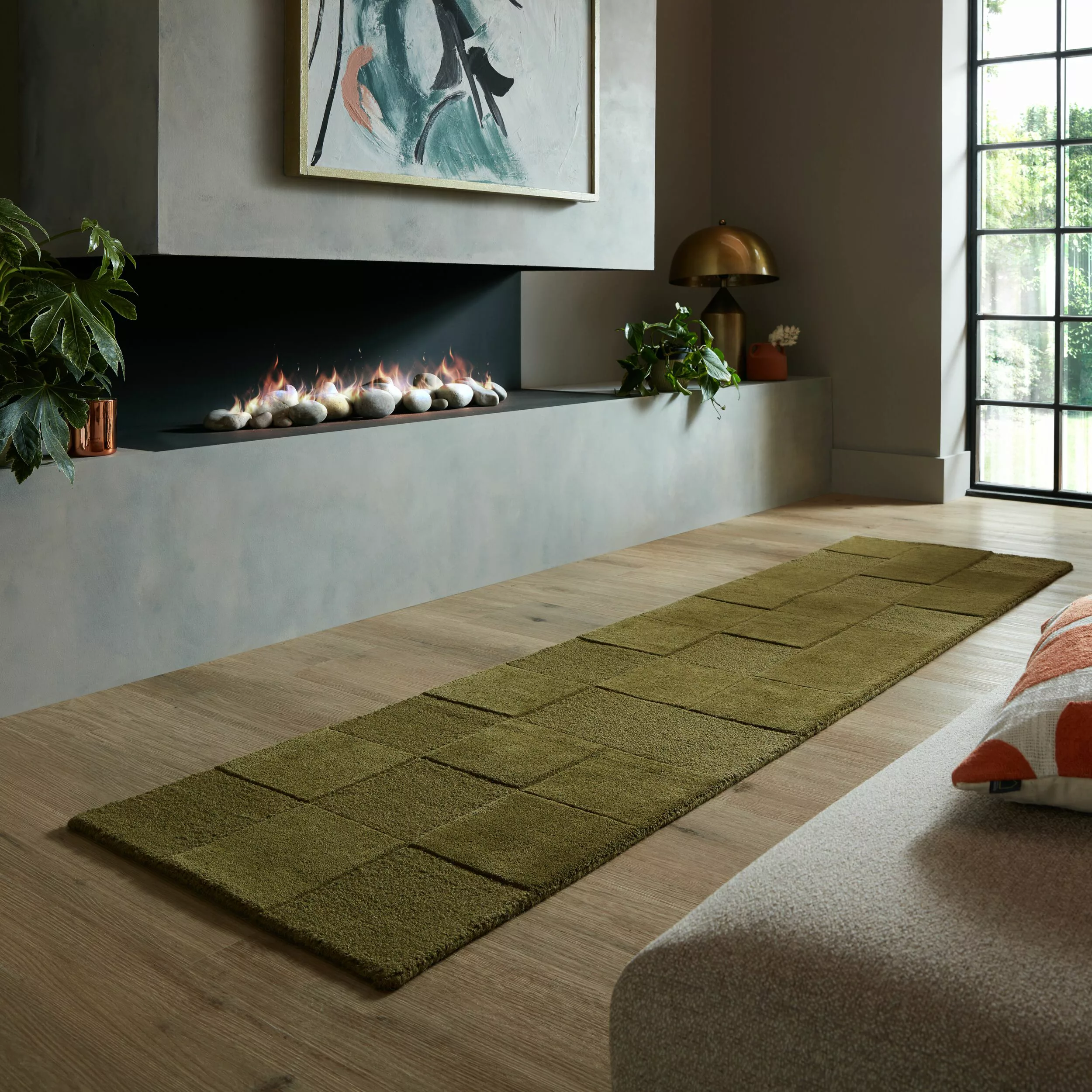 FLAIR RUGS Wollteppich »Checkerboard«, rechteckig, 10 mm Höhe, Modern mit S günstig online kaufen