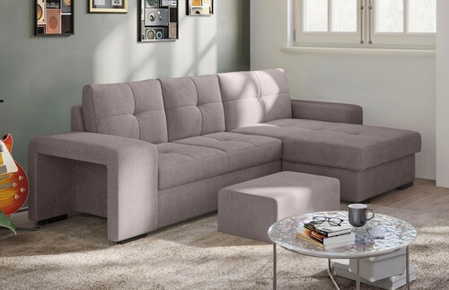 COTTA Ecksofa "Mattina L-Form", inkl. Hocker, wahlweise mit Bettfunktion un günstig online kaufen