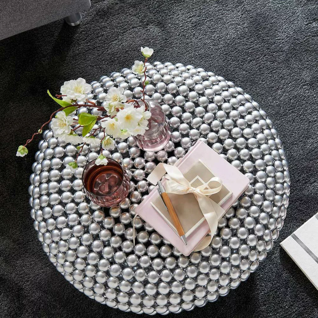 Orient Stil Wohnzimmer Tisch in Silberfarben Aluminium günstig online kaufen