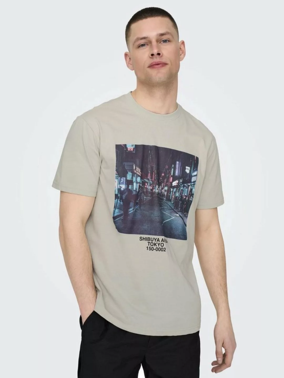 ONLY & SONS Kurzarmshirt ONSLEX LIFE REG PHOTOPRINT SS TEE günstig online kaufen