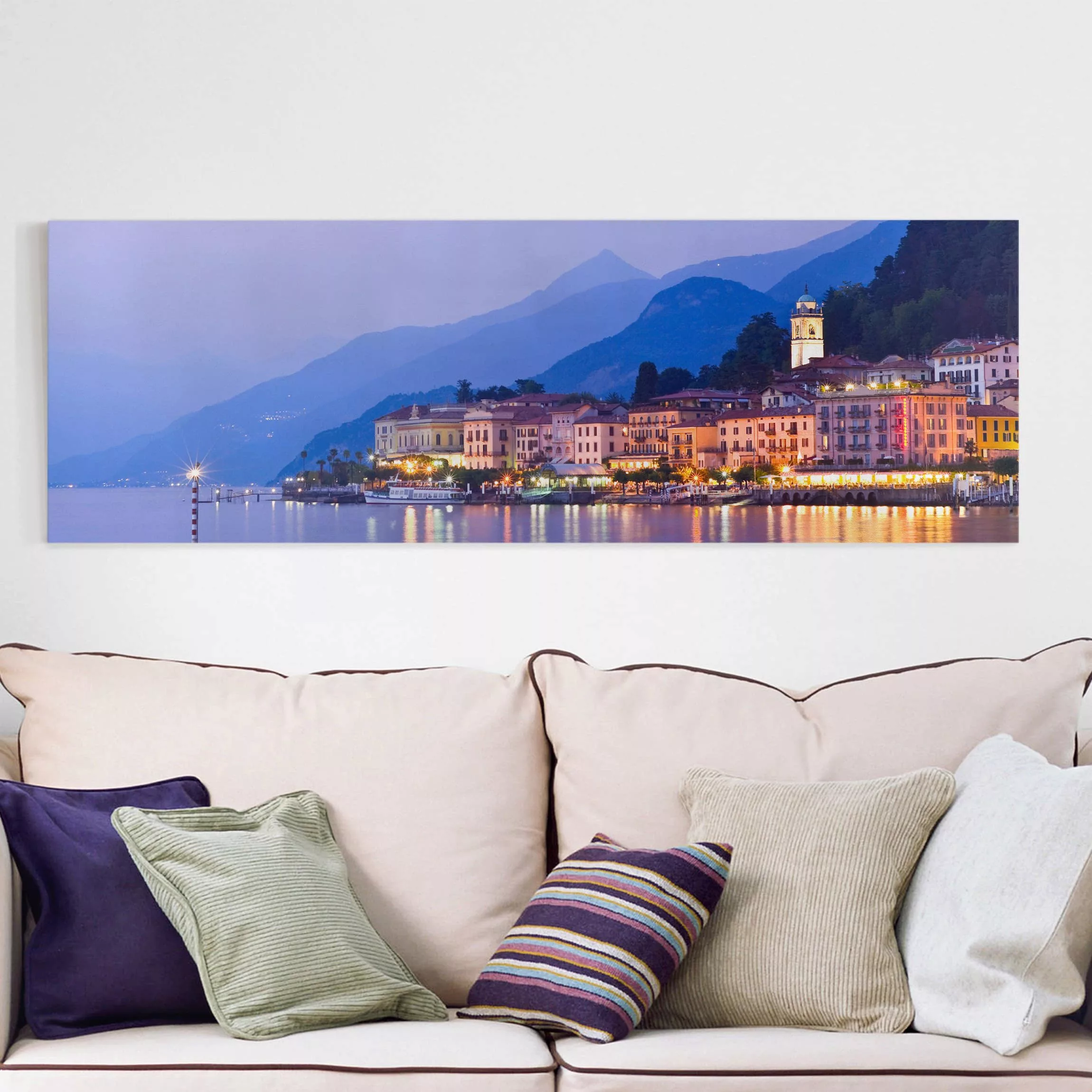 Leinwandbild Architektur & Skyline - Panorama Bellagio am Comer See günstig online kaufen