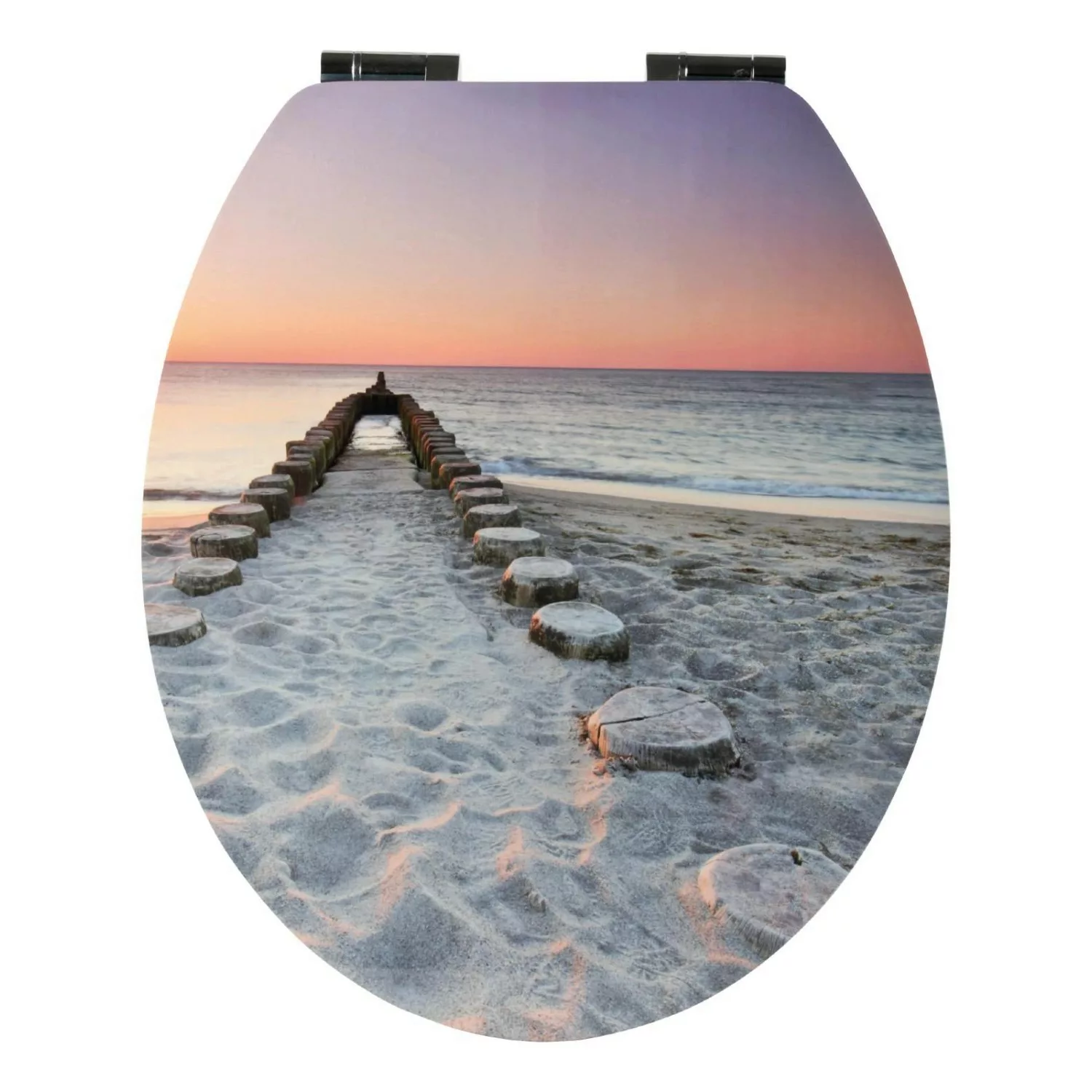 Calmwaters WC Sitz Motiv Maritim Beach Love Absenkautomatik Holzkern 26LP53 günstig online kaufen