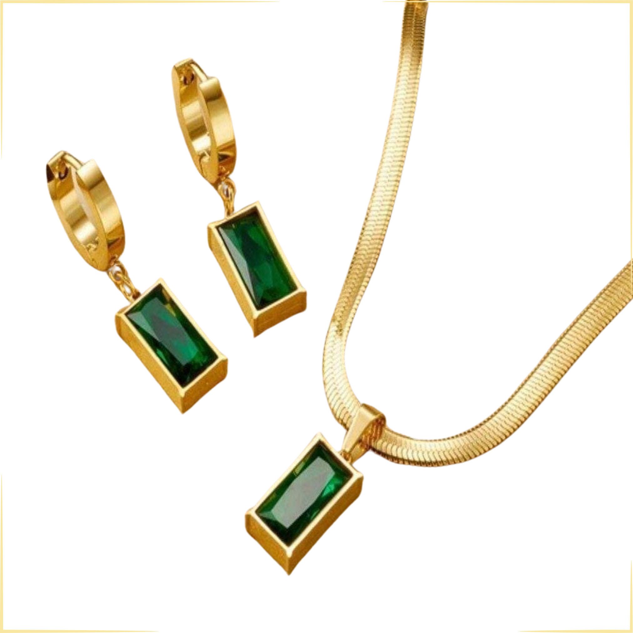 GOLDKLEIN Schmuckset Ohrringe Halskette vergoldeter Edelstahl günstig online kaufen