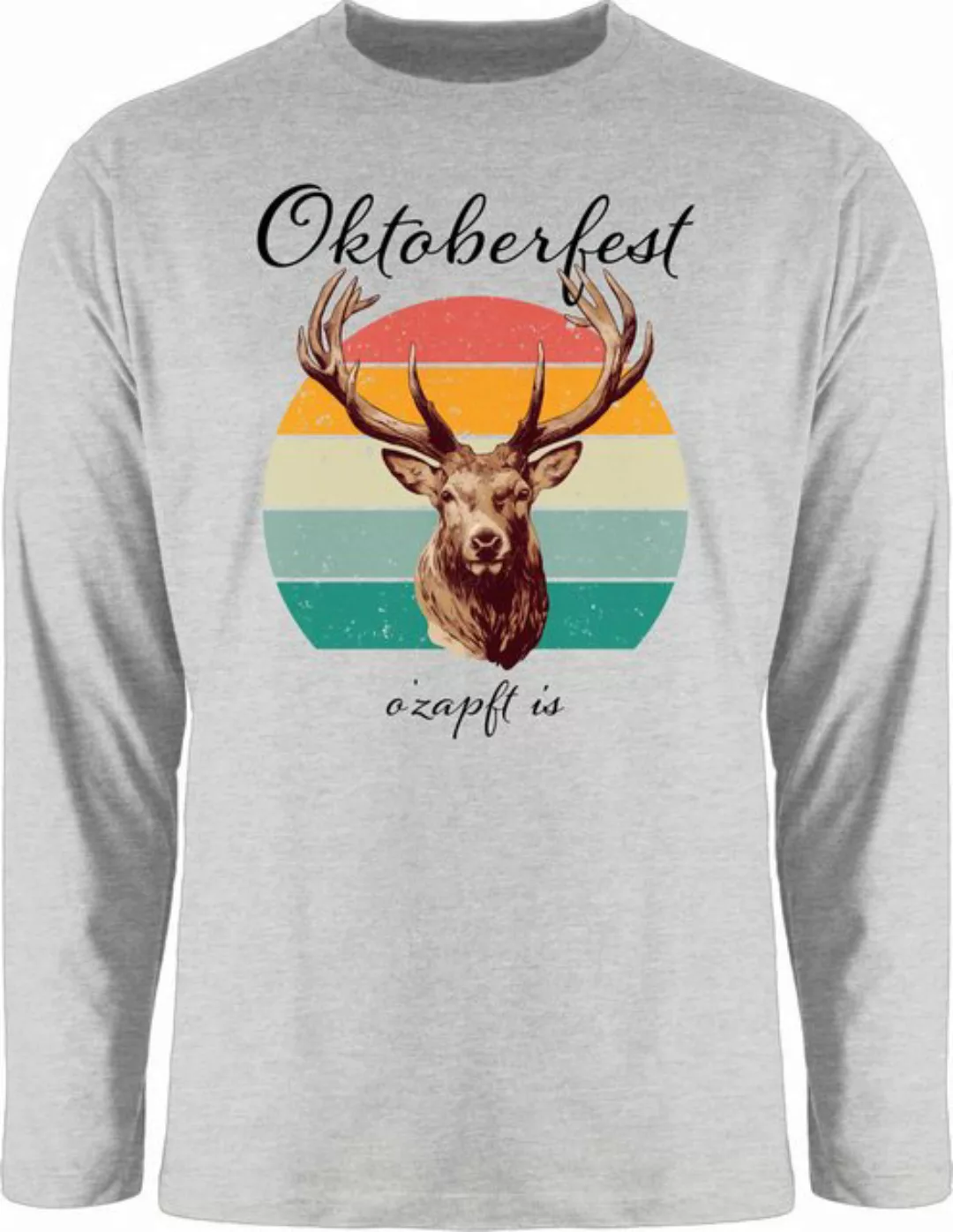 Shirtracer Rundhalsshirt Volksfest Hirsch, Vintage Design, O zapft is, Outf günstig online kaufen