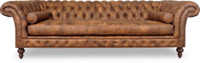 JVmoebel Chesterfield-Sofa Edle Chesterfield Textil Stoff Leder Sofa Couch günstig online kaufen