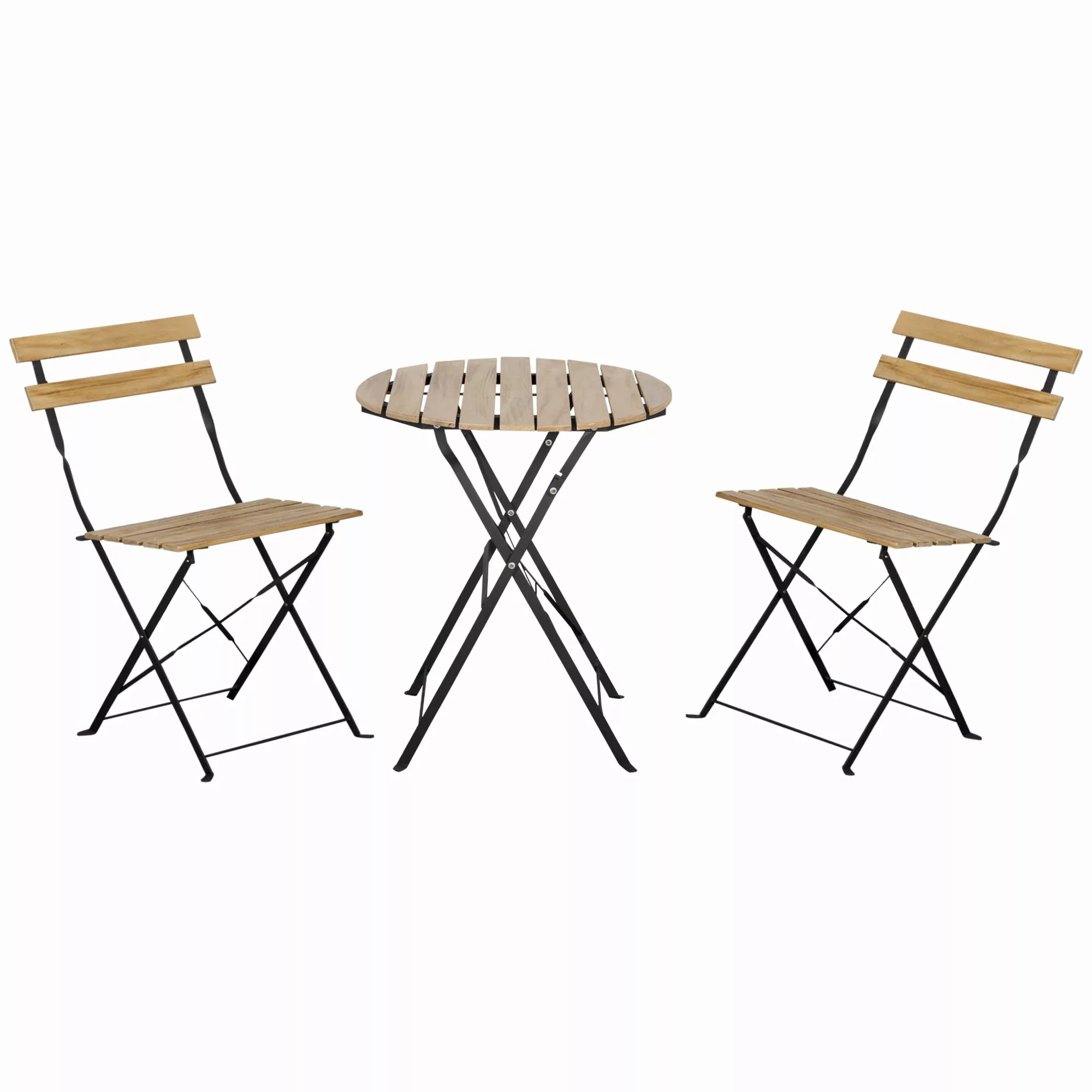 Outsunny Bistroset 2 Personen klappbar Bistrotisch-Set 2 Stühle Gartenmöbel günstig online kaufen