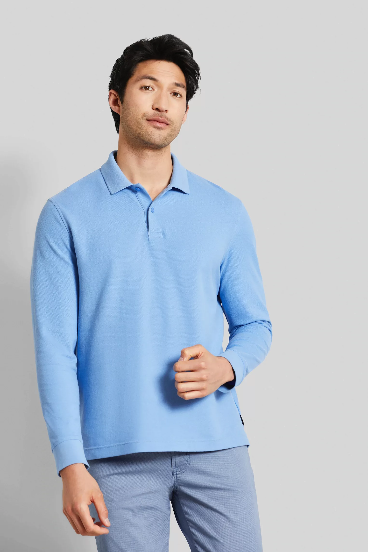 bugatti Langarm-Poloshirt, aus reiner Baumwolle günstig online kaufen