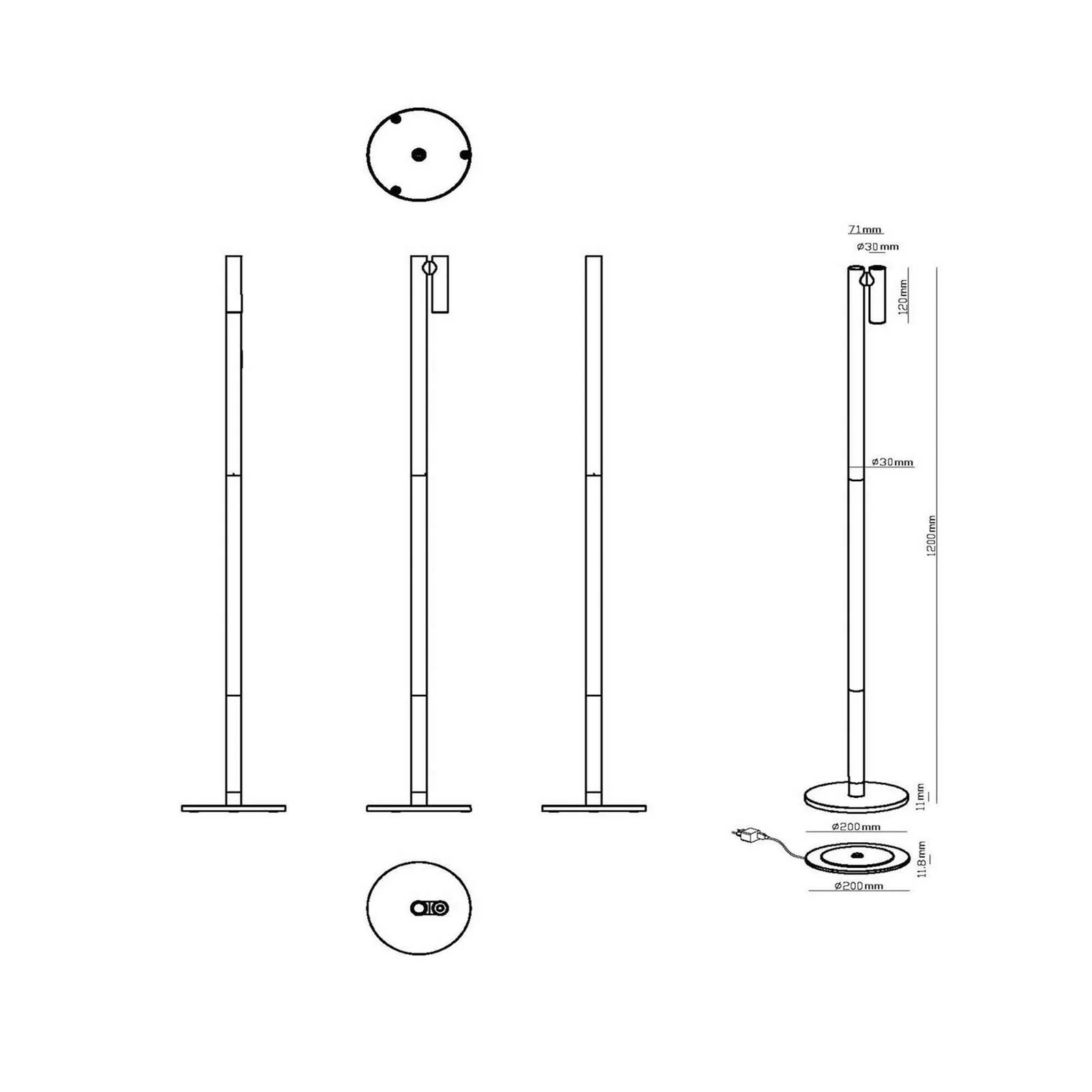 LED-Akku-Stehlampe Antrim, weiß, 1-flammig, IP54, dimmbar günstig online kaufen