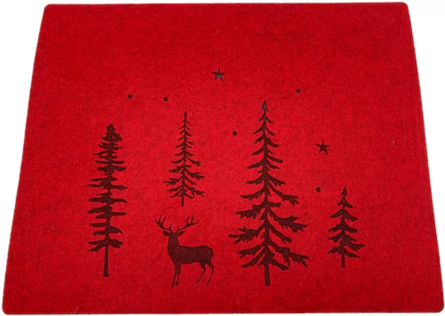 my home Platzset »weihnachtliche Platzmatte Lius«, (Set, 4 St.), mit Waldsz günstig online kaufen