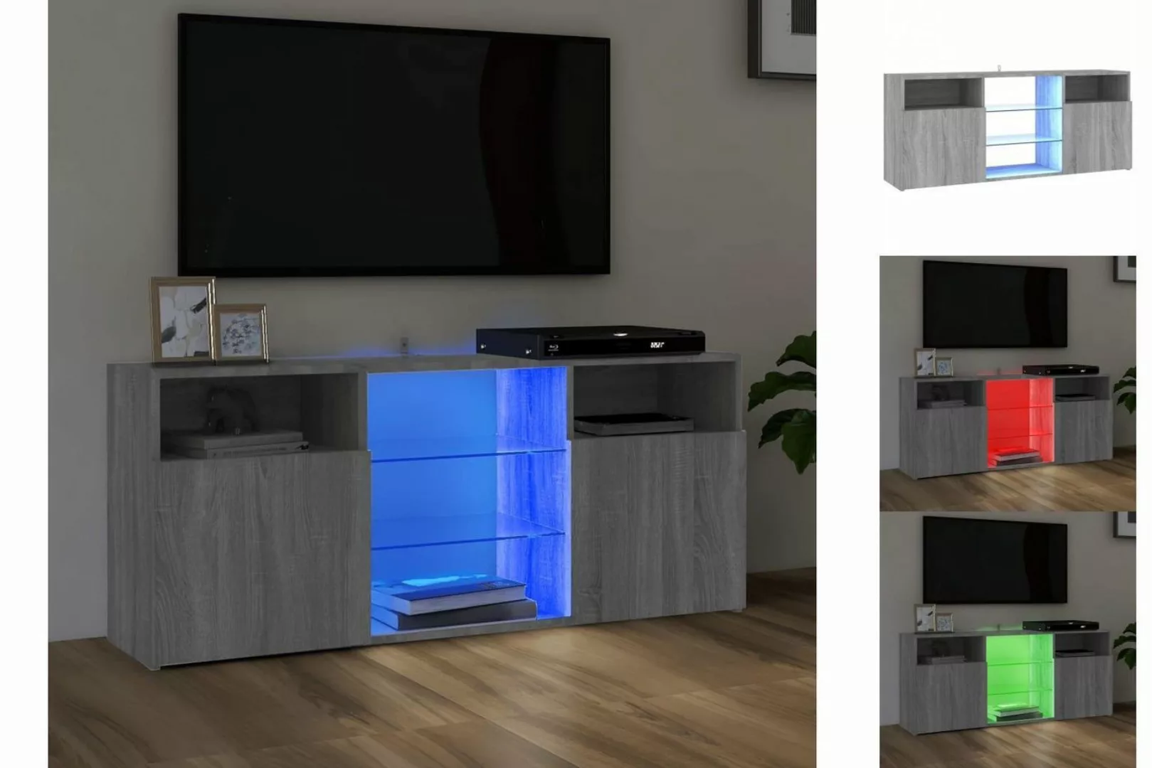vidaXL TV-Schrank TV-Schrank mit LED-Leuchten Grau Sonoma 120x30x50 cm günstig online kaufen