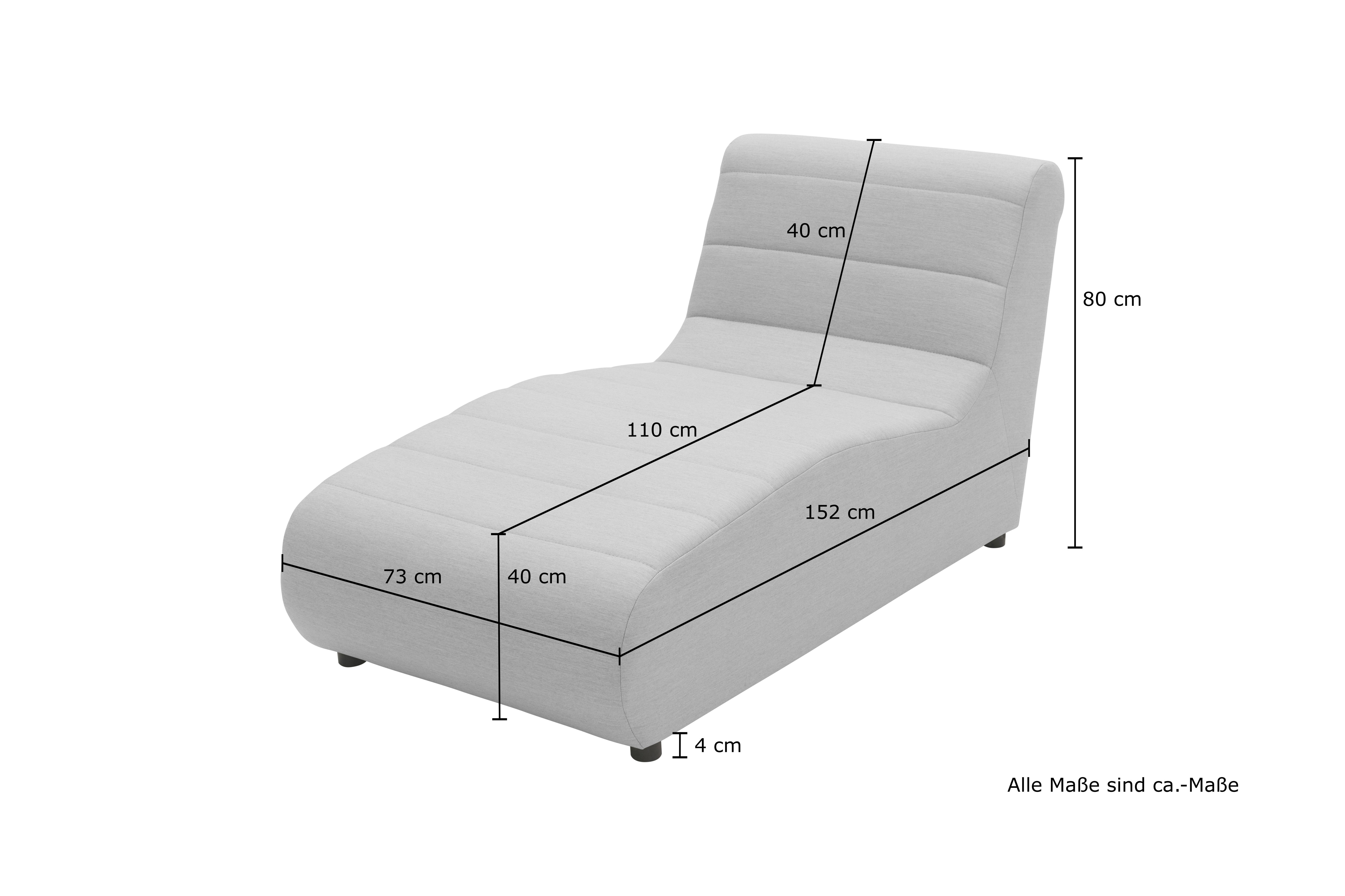 Outdoor Sofa 300 002 Longchair Element, Gartenmöbel, Gartenliege, Sofa, sil günstig online kaufen
