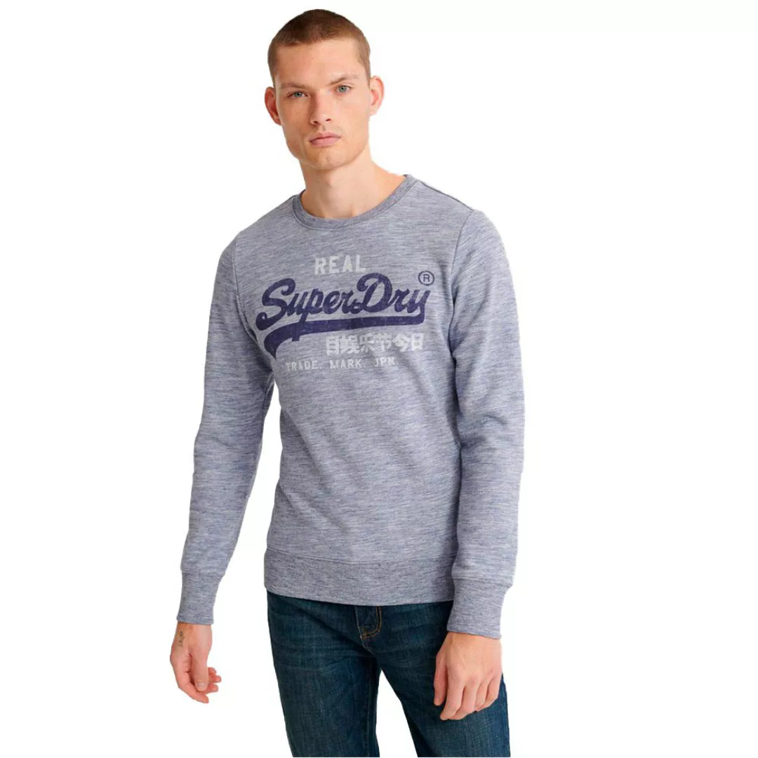 Superdry Vintage Logo Premium Goods Crew Sweatshirt S Mist Blue Space Dye günstig online kaufen