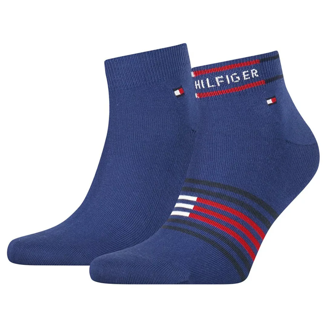 Tommy Hilfiger Breton Stripe Quarter Socken 2 Paare EU 39-42 Blue Depths günstig online kaufen