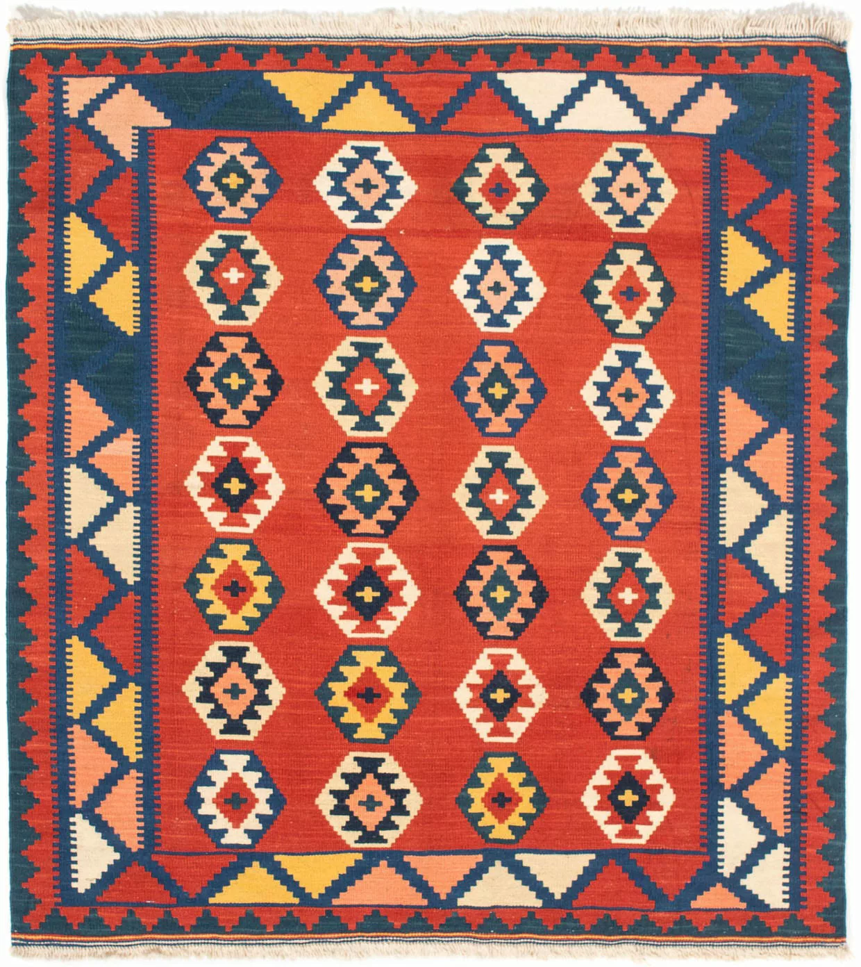 morgenland Wollteppich »Kelim - Oriental quadratisch - 106 x 99 cm - dunkel günstig online kaufen
