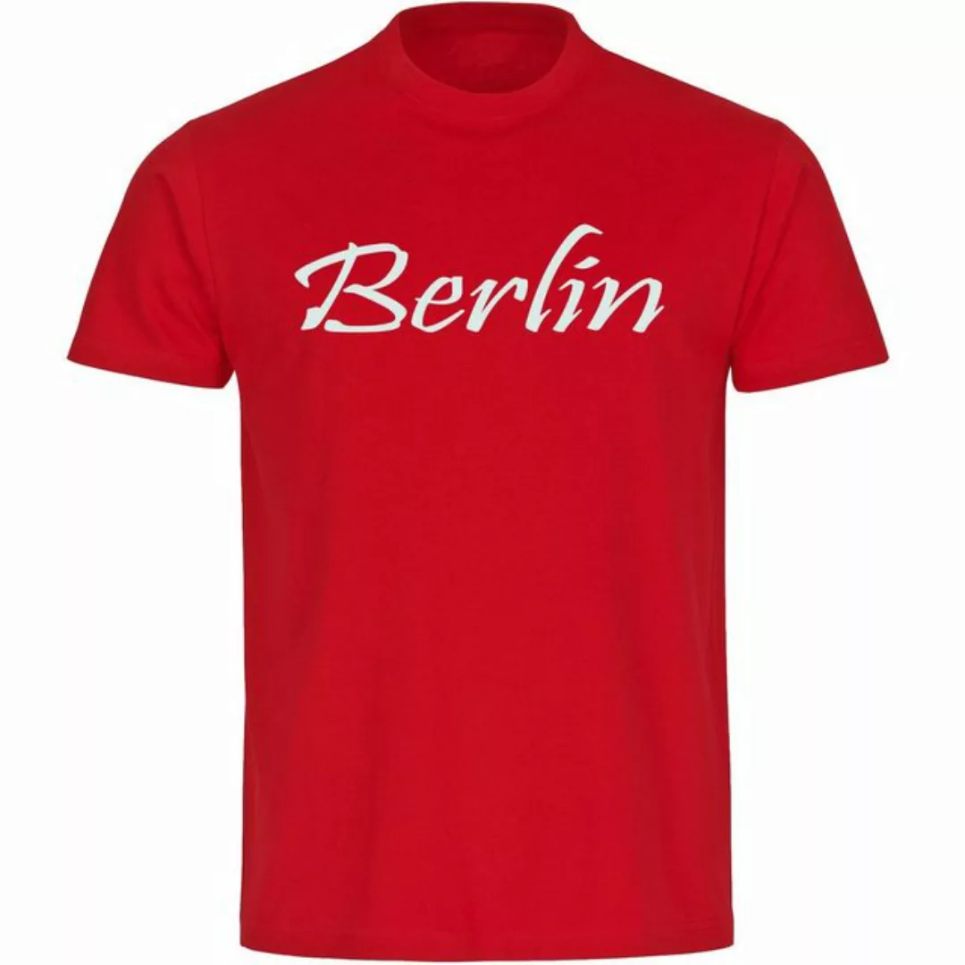 multifanshop T-Shirt Herren Berlin rot - Schriftzug - Männer günstig online kaufen