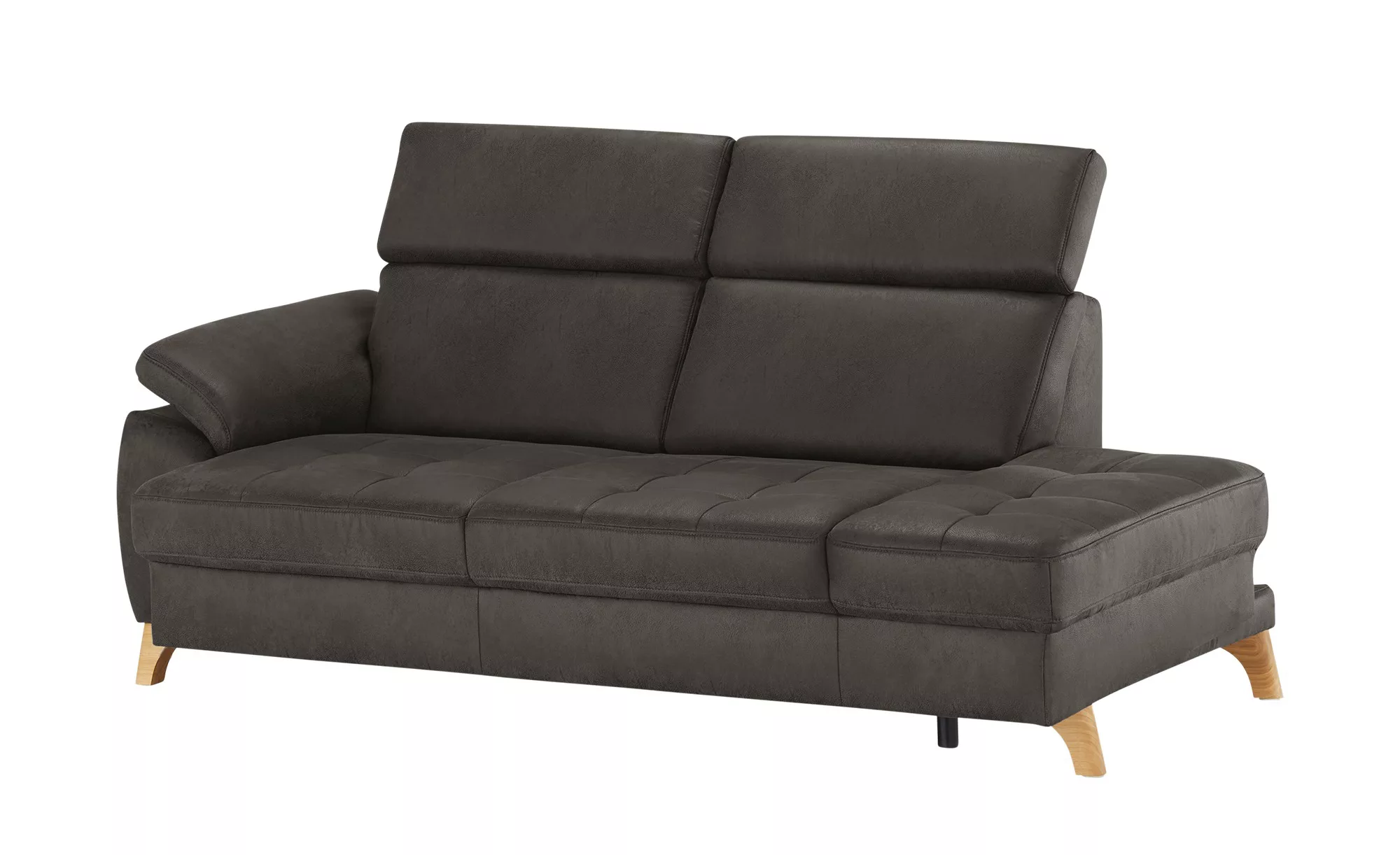 meinSofa Recamiere aus Mikrofaser Chloe ¦ grau ¦ Maße (cm): B: 221 H: 87 T: günstig online kaufen